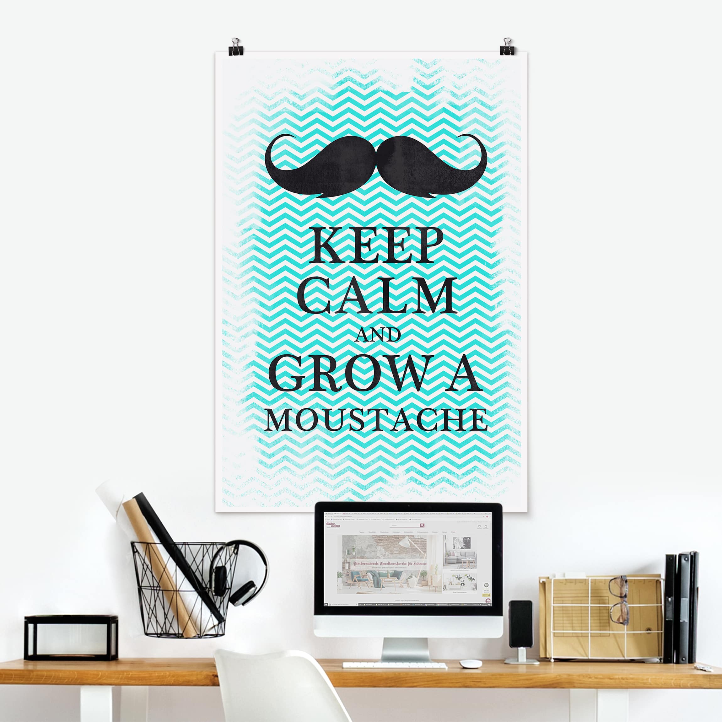 Poster - Hochformat No.YK26 Keep Calm and Grow a Moustache