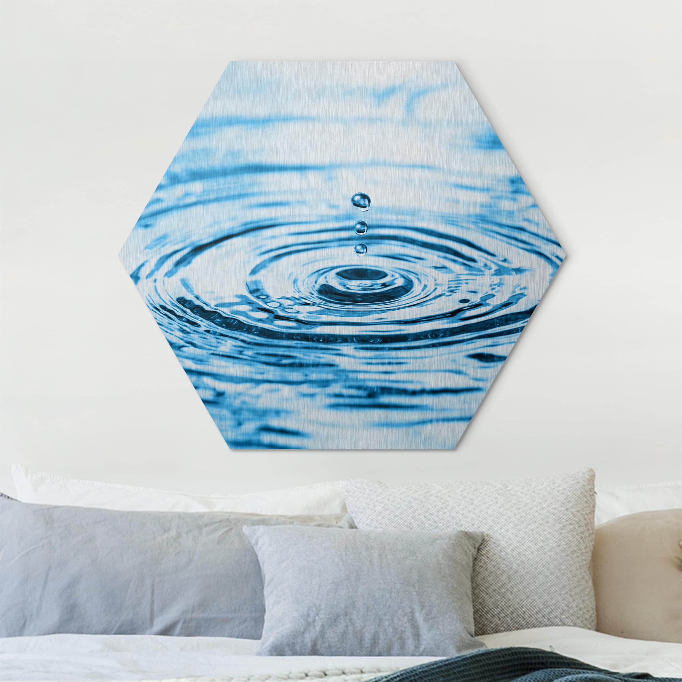 Hexagon-Alu-Dibond Bild Drops Turbulence