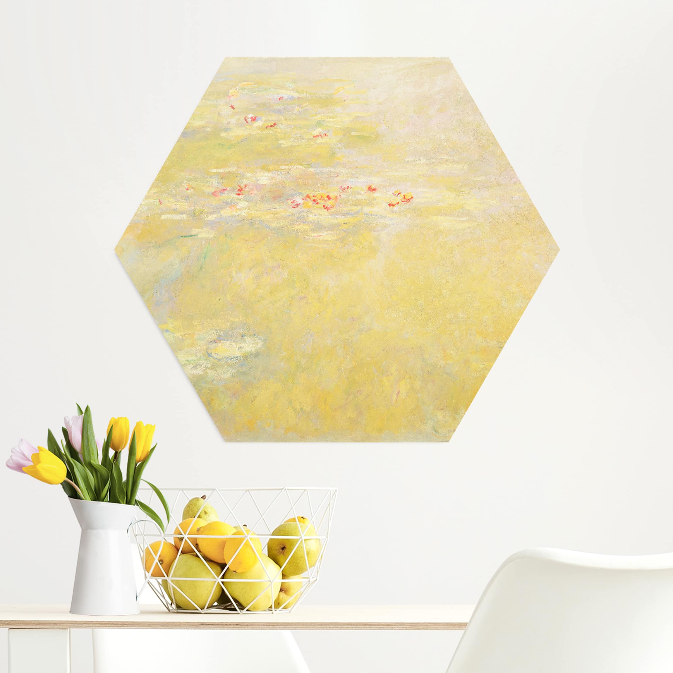 Hexagon-Alu-Dibond Bild Claude Monet - Seerosenteich