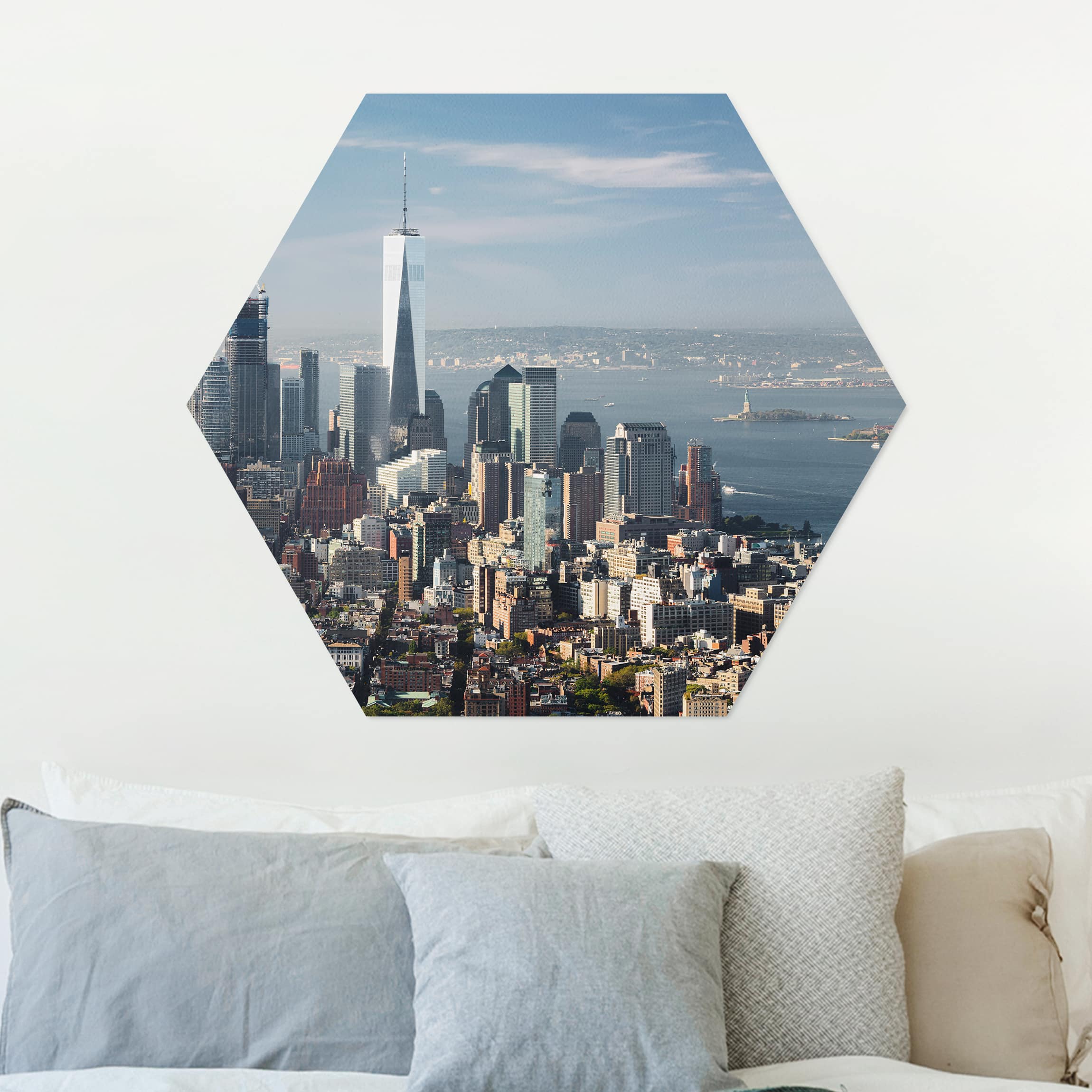 Hexagon-Alu-Dibond Bild Blick vom Empire State Building