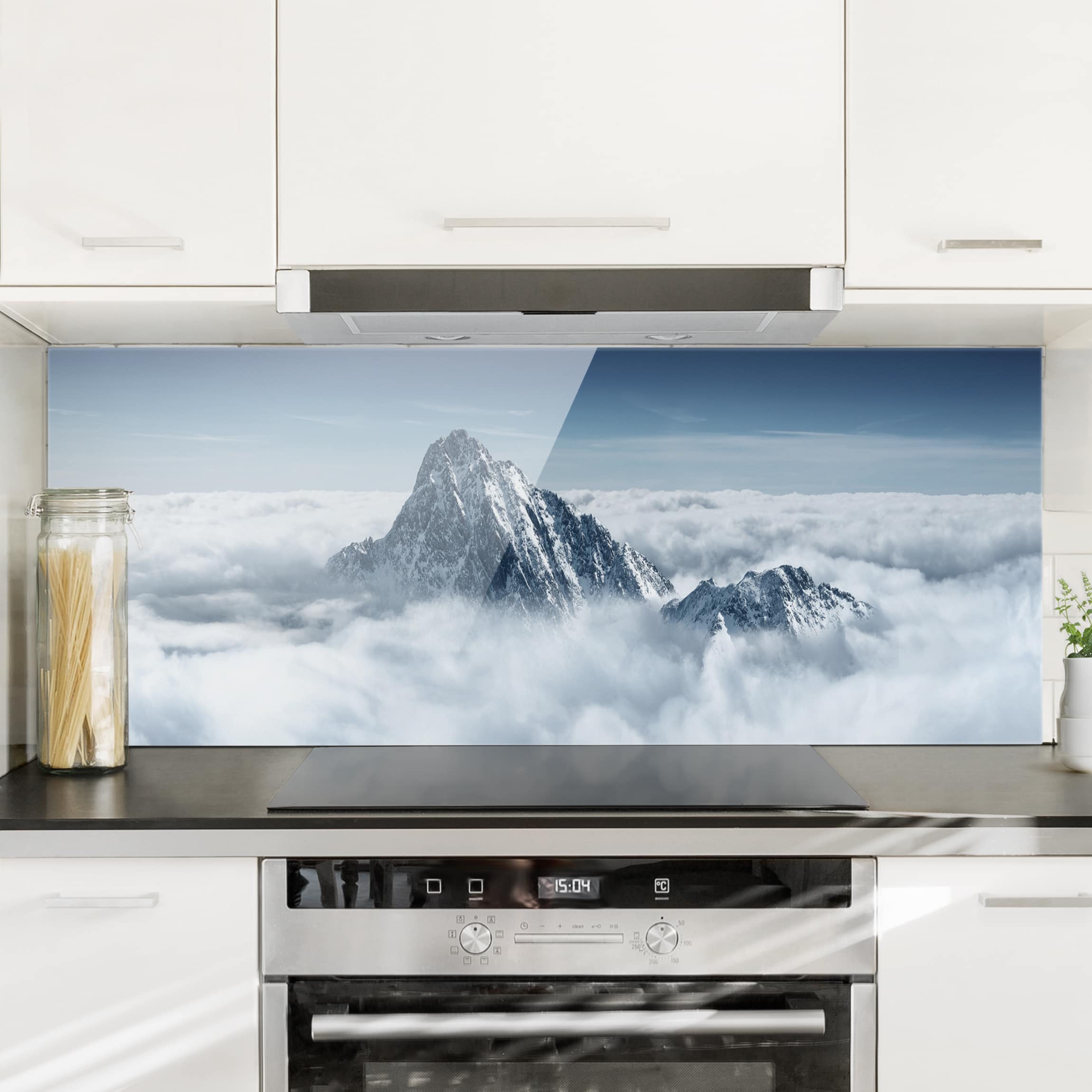 Glas Spritzschutz - Panorama Die Alpen über den Wolken