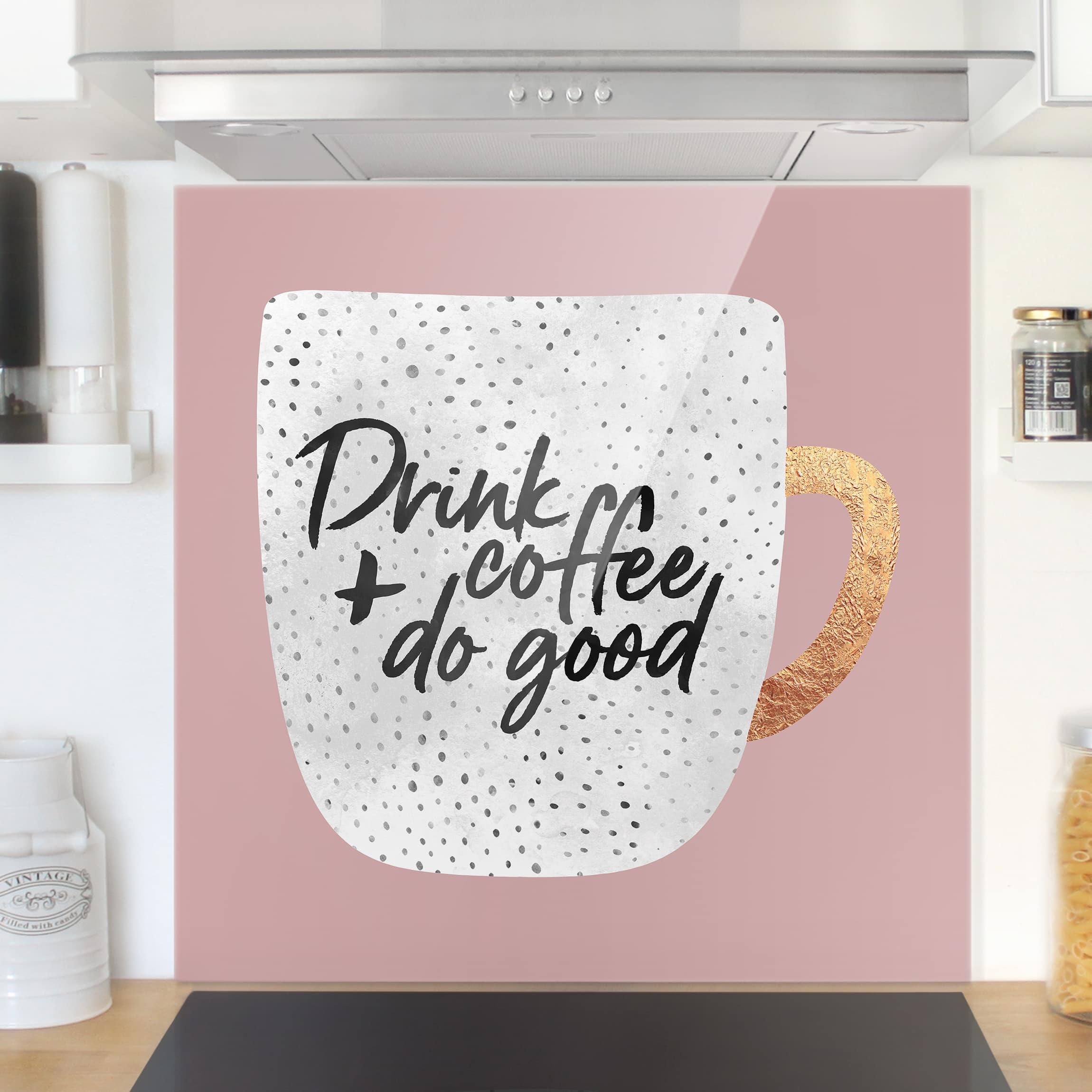 Glas Spritzschutz Drink Coffee, Do Good - weiß