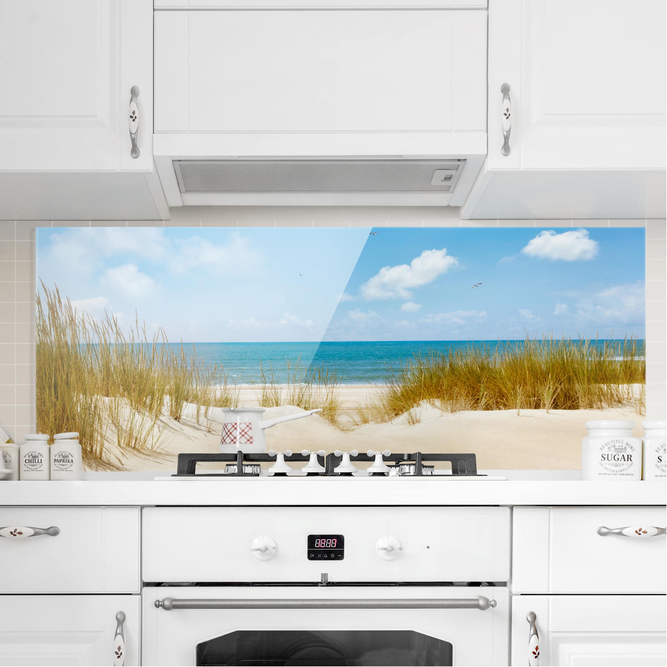 Glas Spritzschutz Strand an der Nordsee