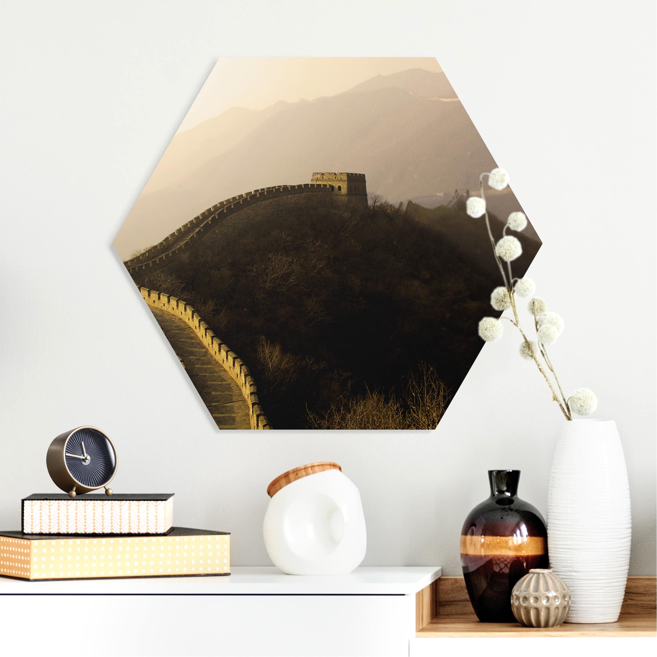 Hexagon-Forexbild Sonnenaufgang über der chinesischen Mauer