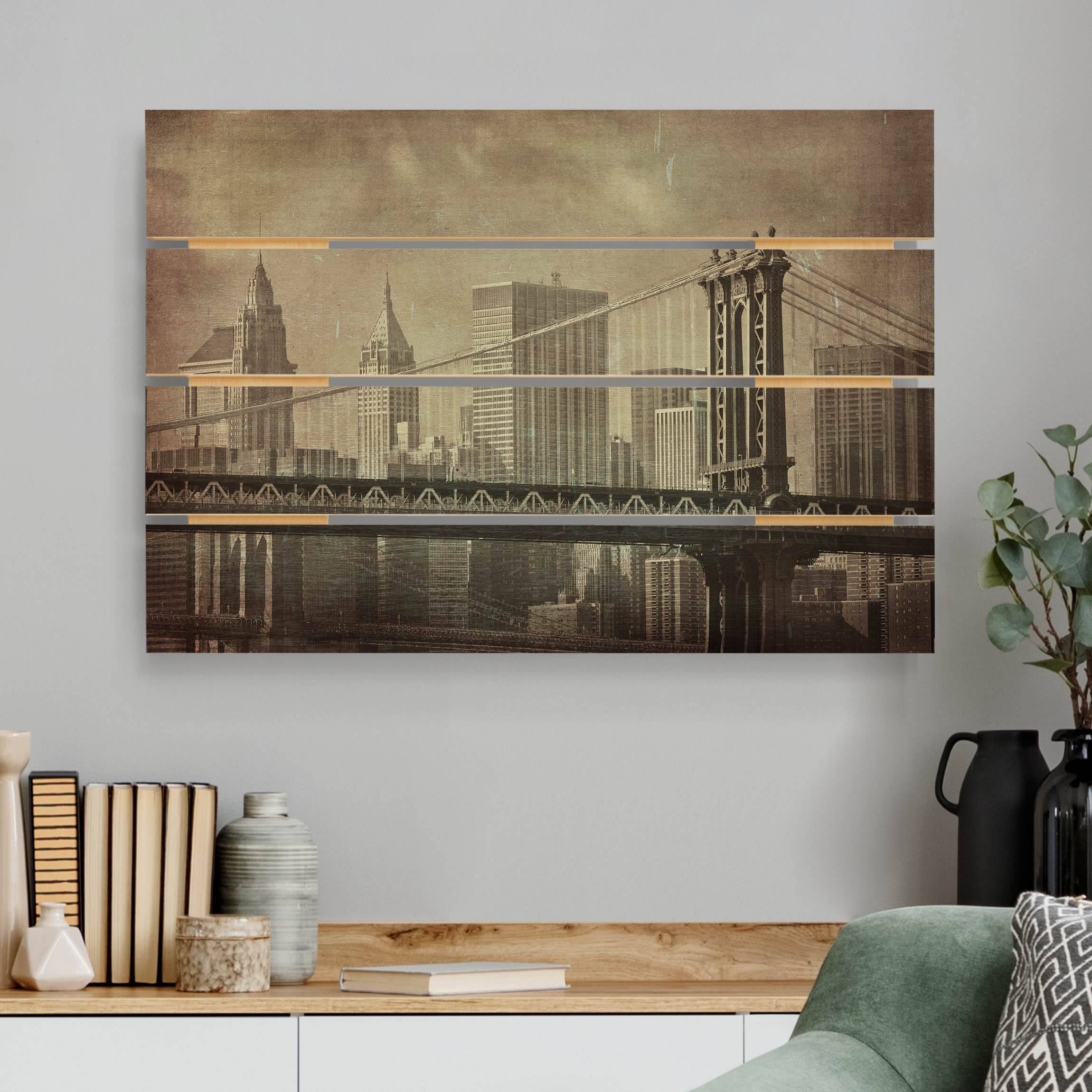 Holzbild Plankenoptik Vintage New York City
