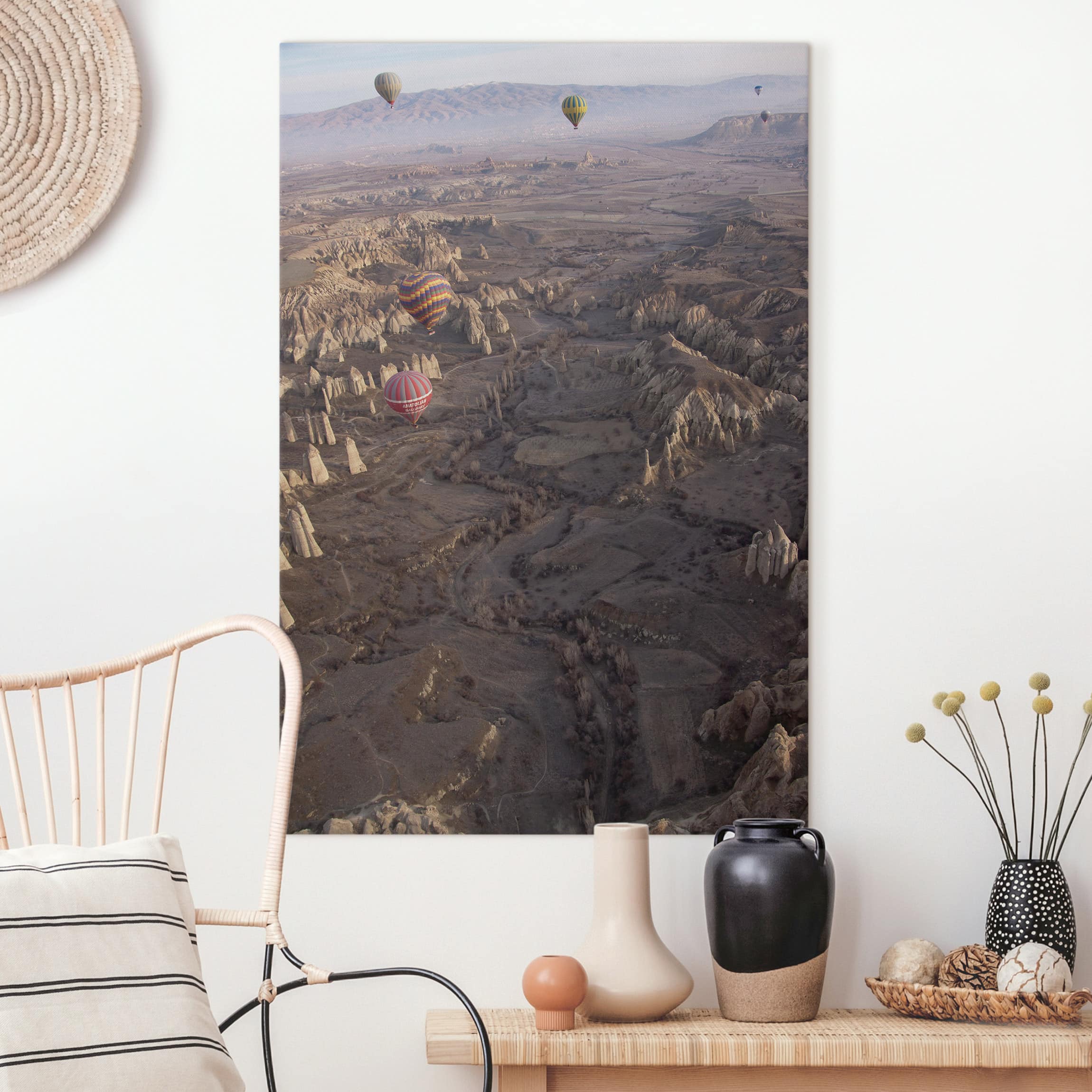 Leinwandbild - Querformat Heißluftballons über Anatolien