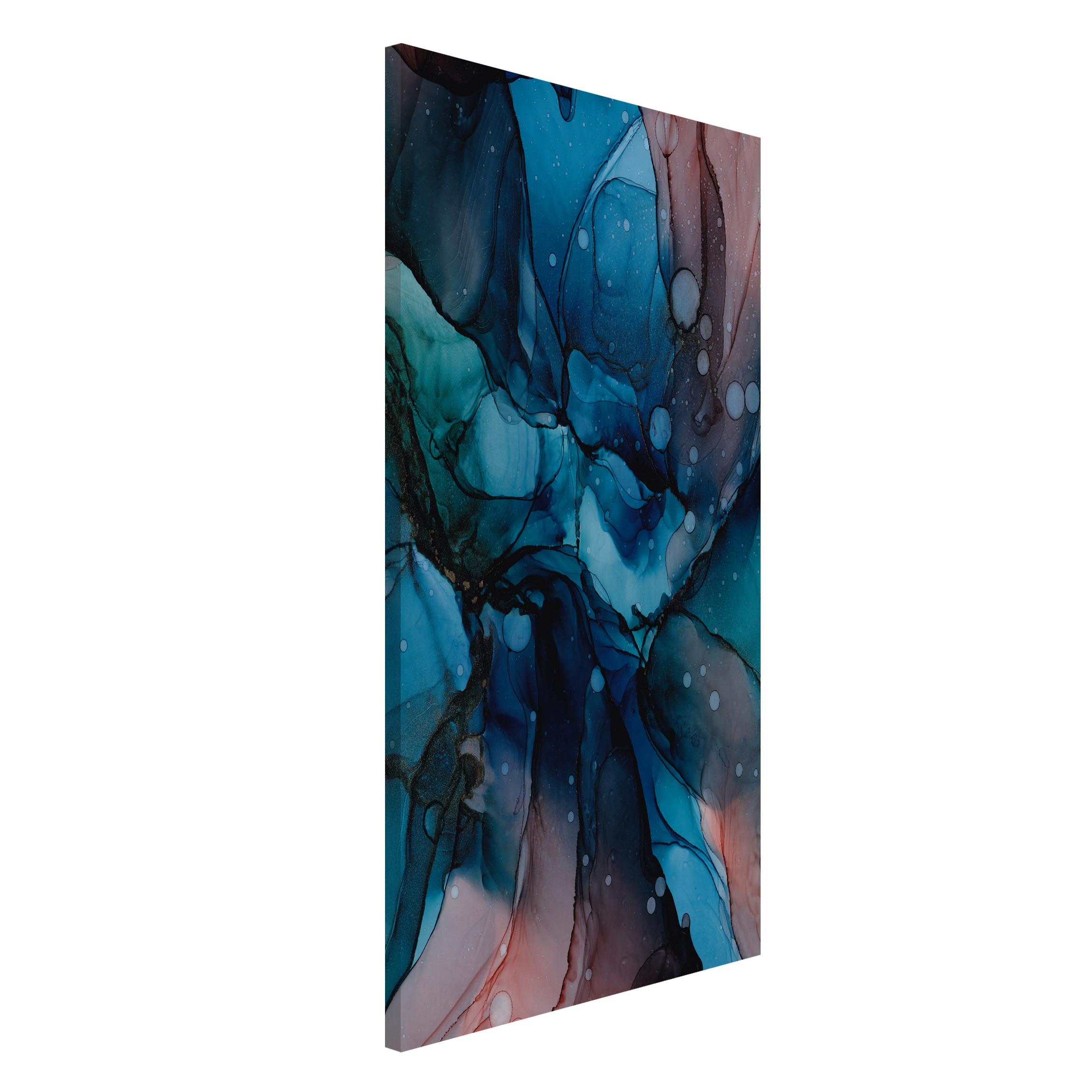 Magnettafel Unterwasser in Petrol und Rot mit Gold