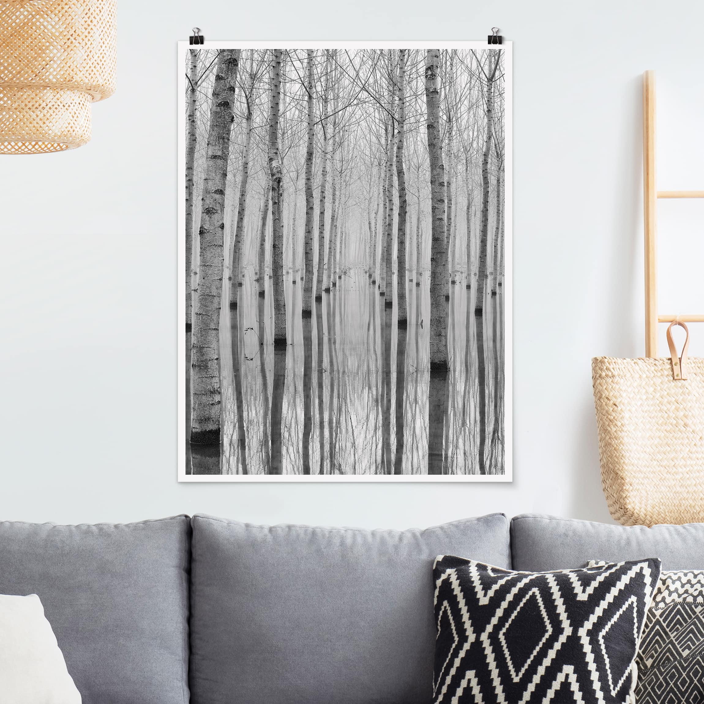 Poster - Hochformat Birken im November