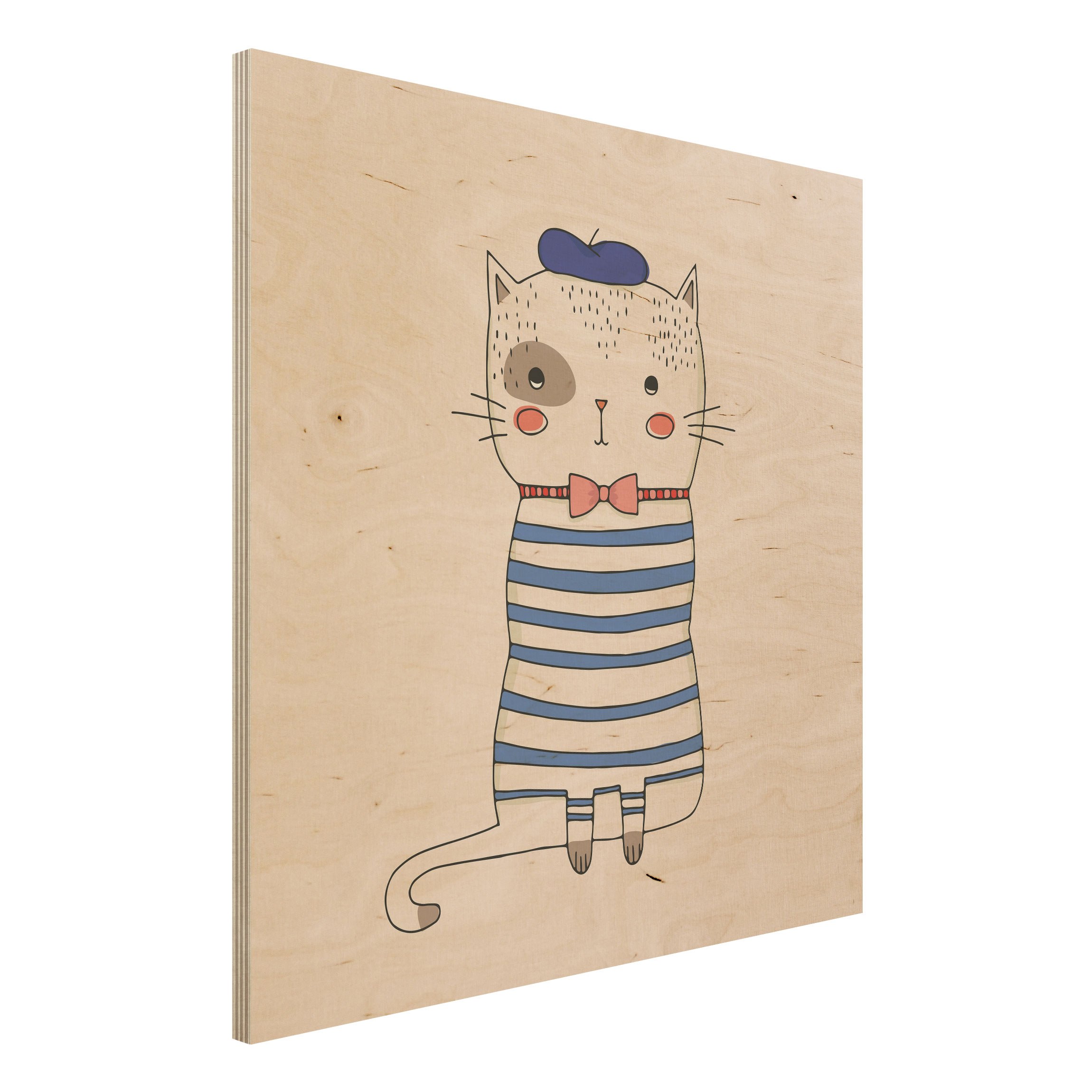 Holzbild Katze in Frankreich