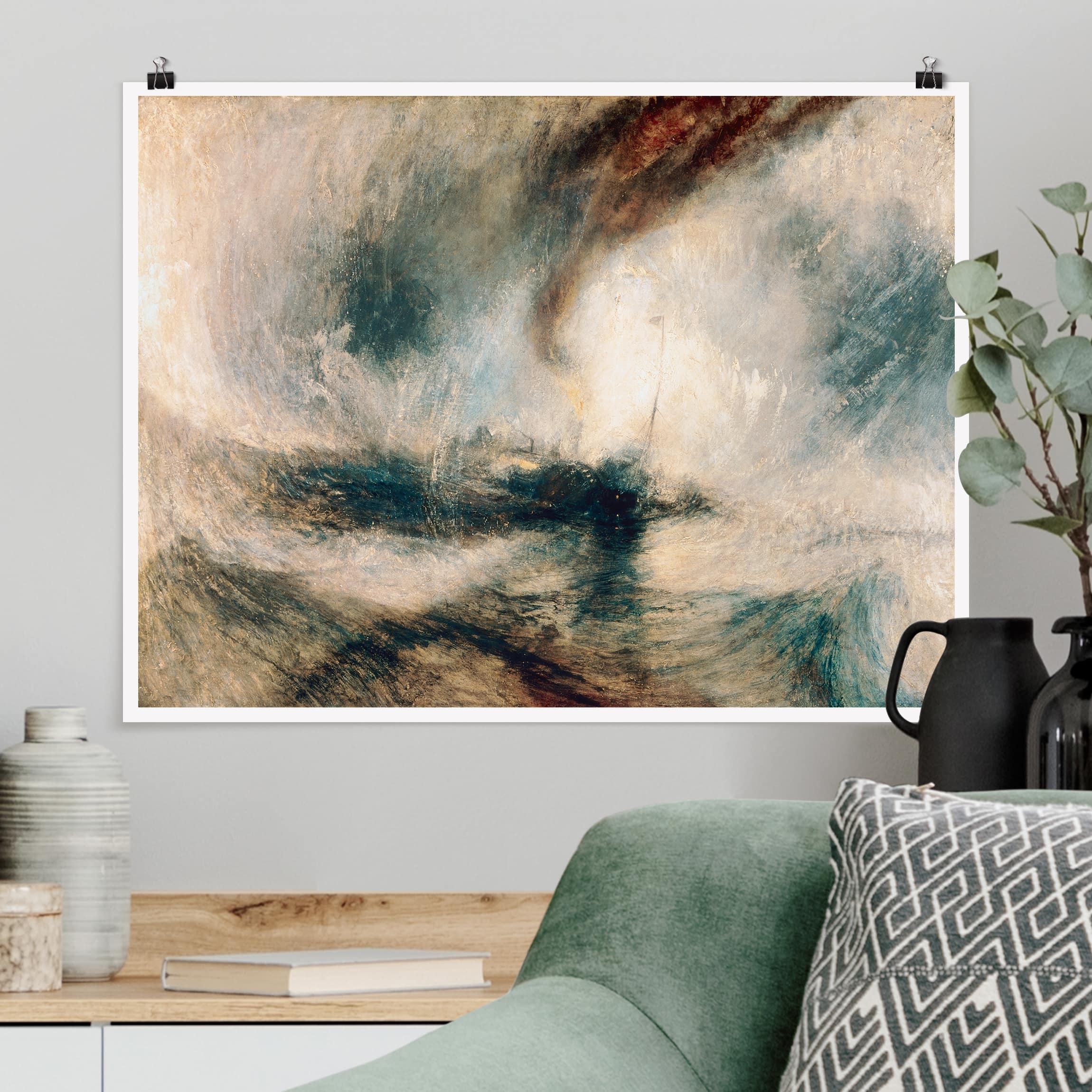 Poster - Querformat William Turner - Schneesturm über Meer
