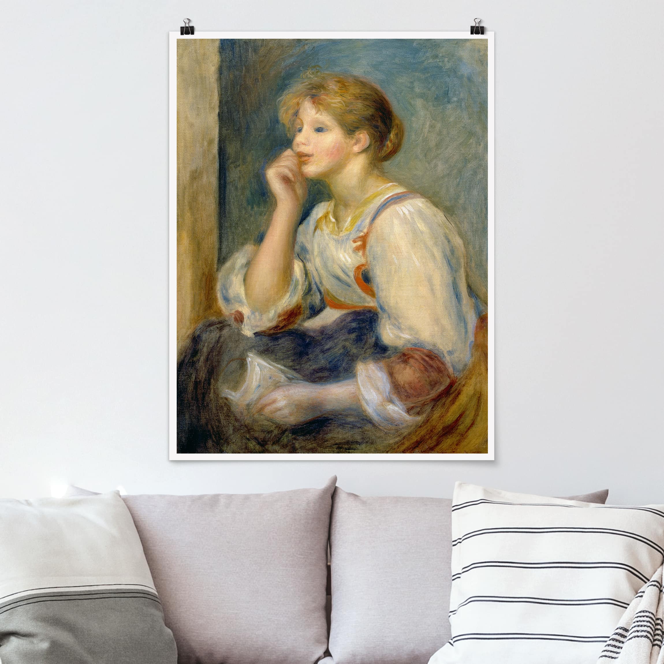 Poster - Hochformat Auguste Renoir - Junges Mädchen mit Brief