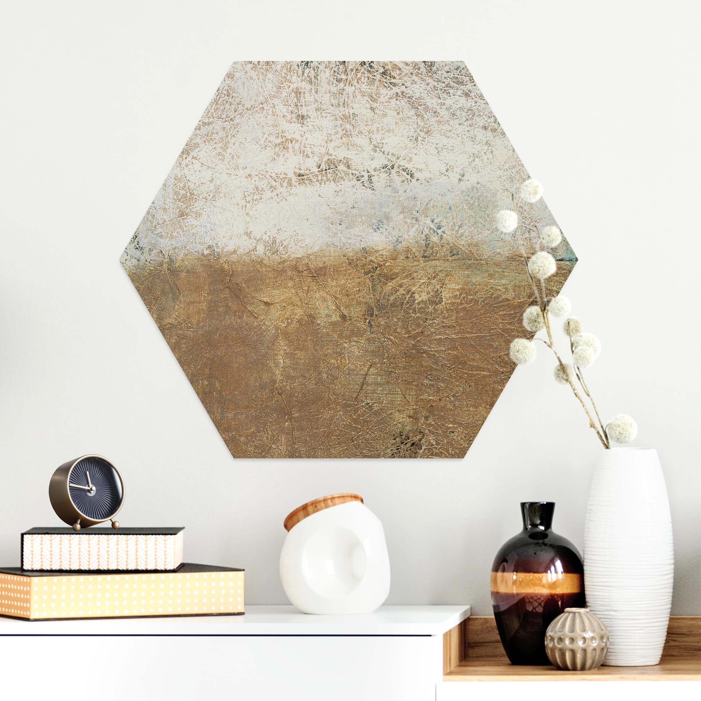 Hexagon-Alu-Dibond Bild Elements of Life