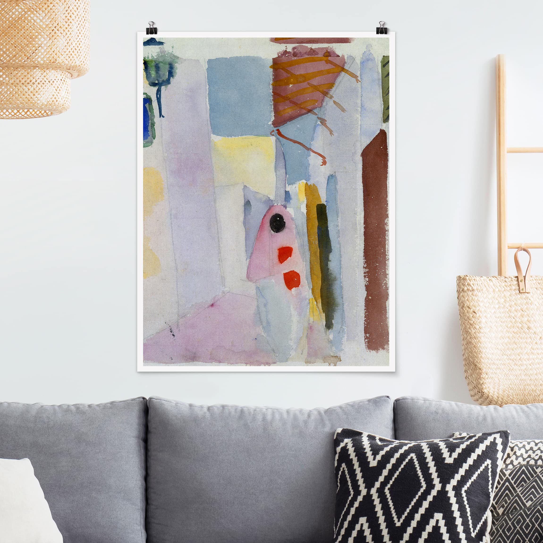 Poster - Hochformat August Macke - Frau auf der Straße