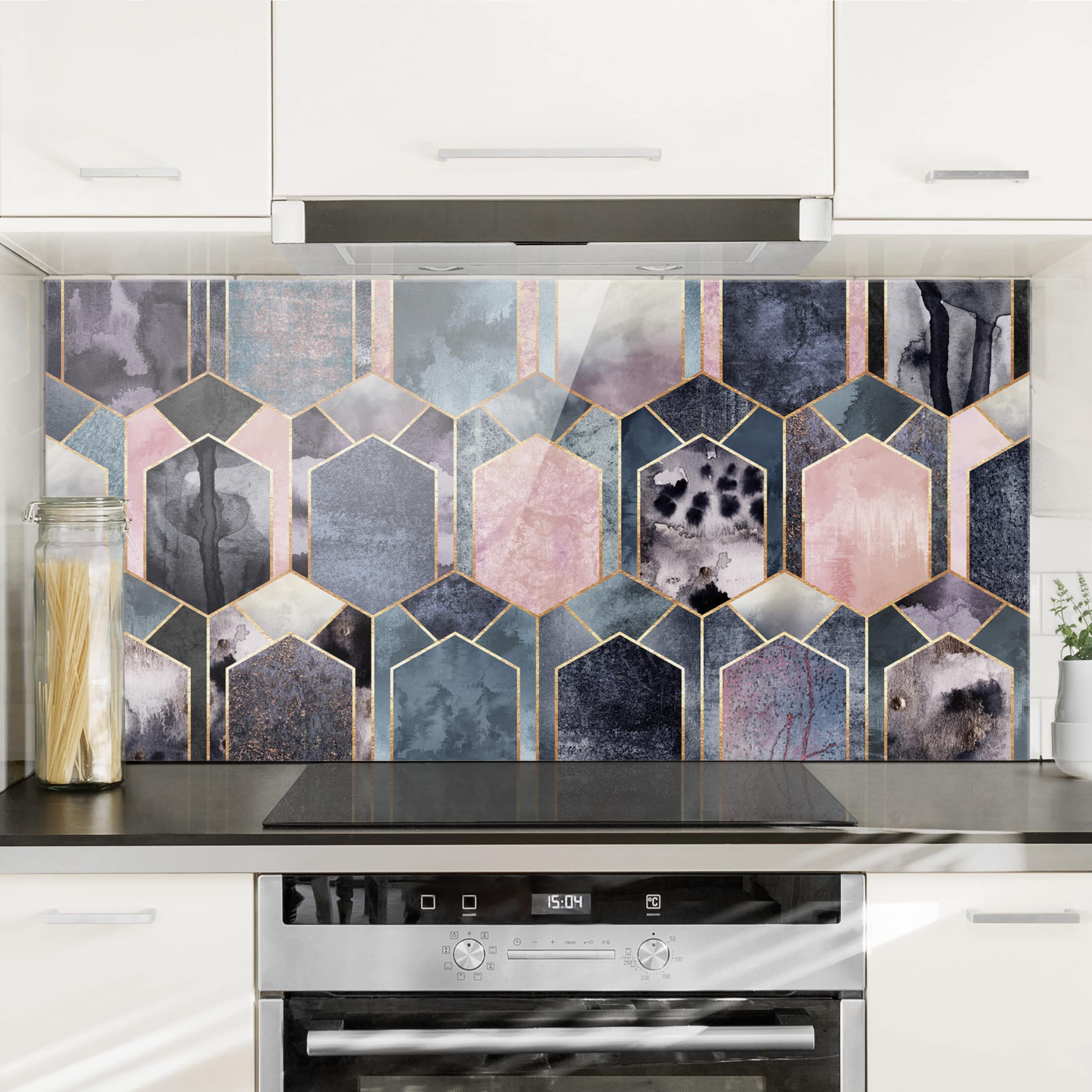 Glas Spritzschutz Art Deco Marmor Gold