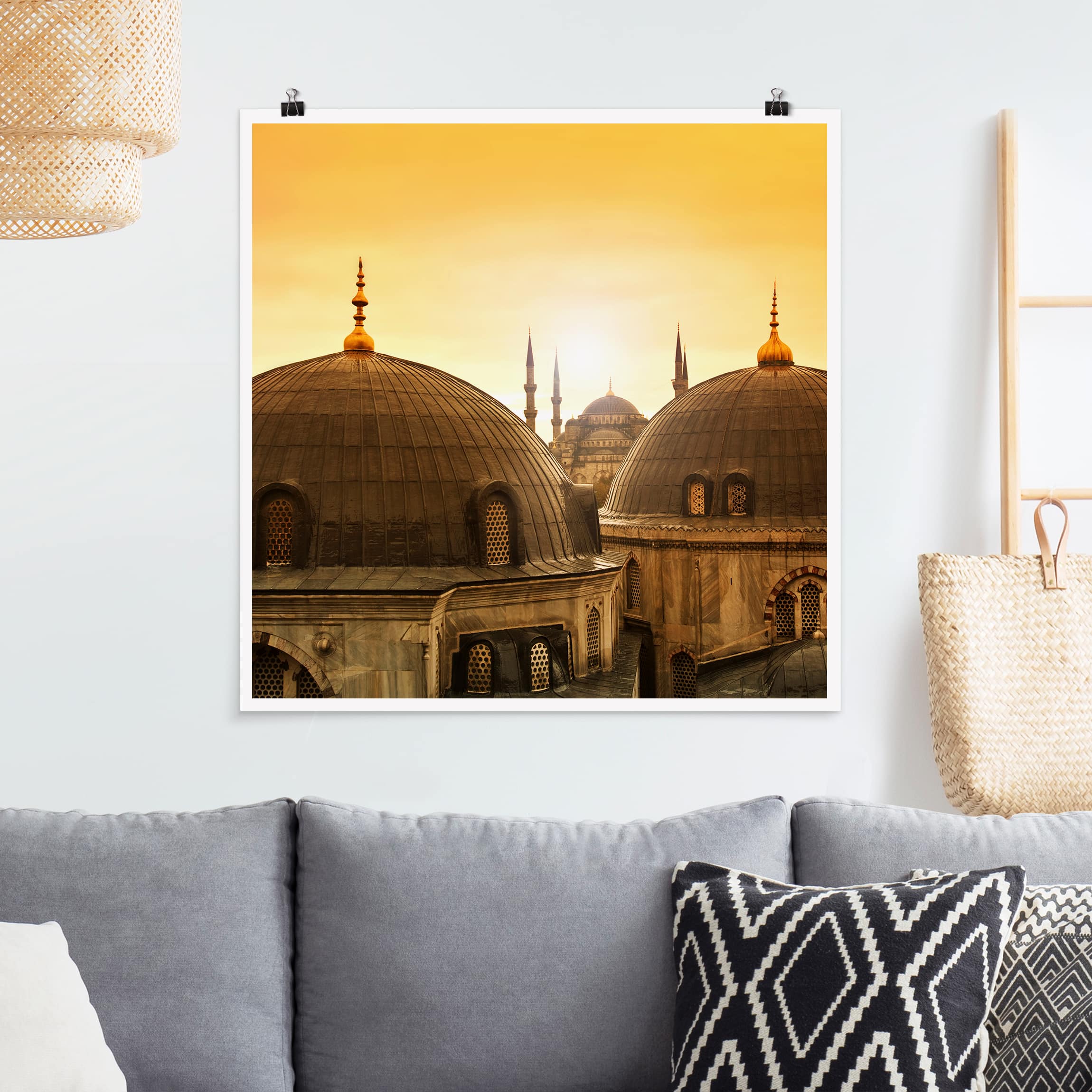 Poster - Quadrat Über den Dächern von Istanbul