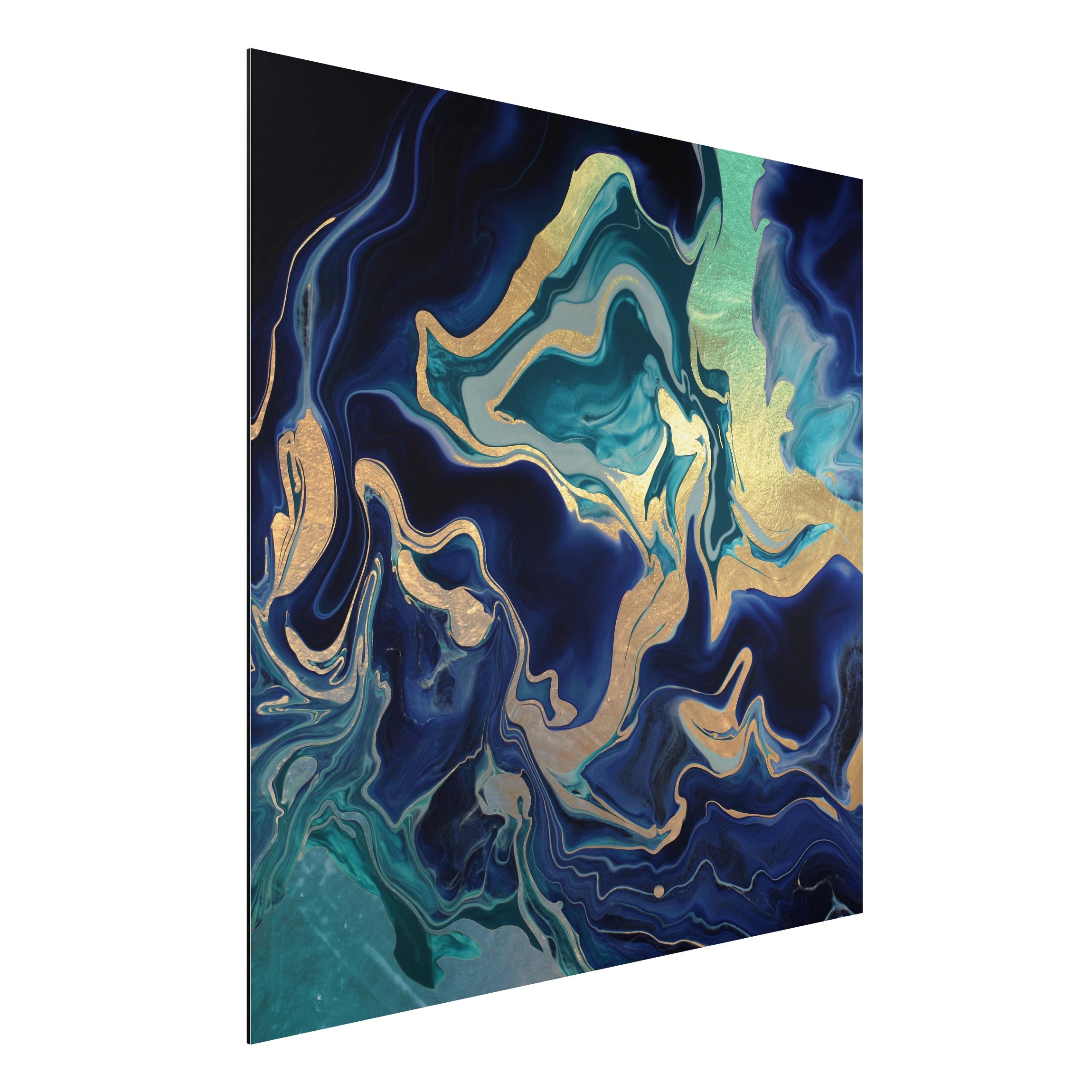 Alu-Dibond Outdoor Bild Spiel der Farben Indigo Feuer