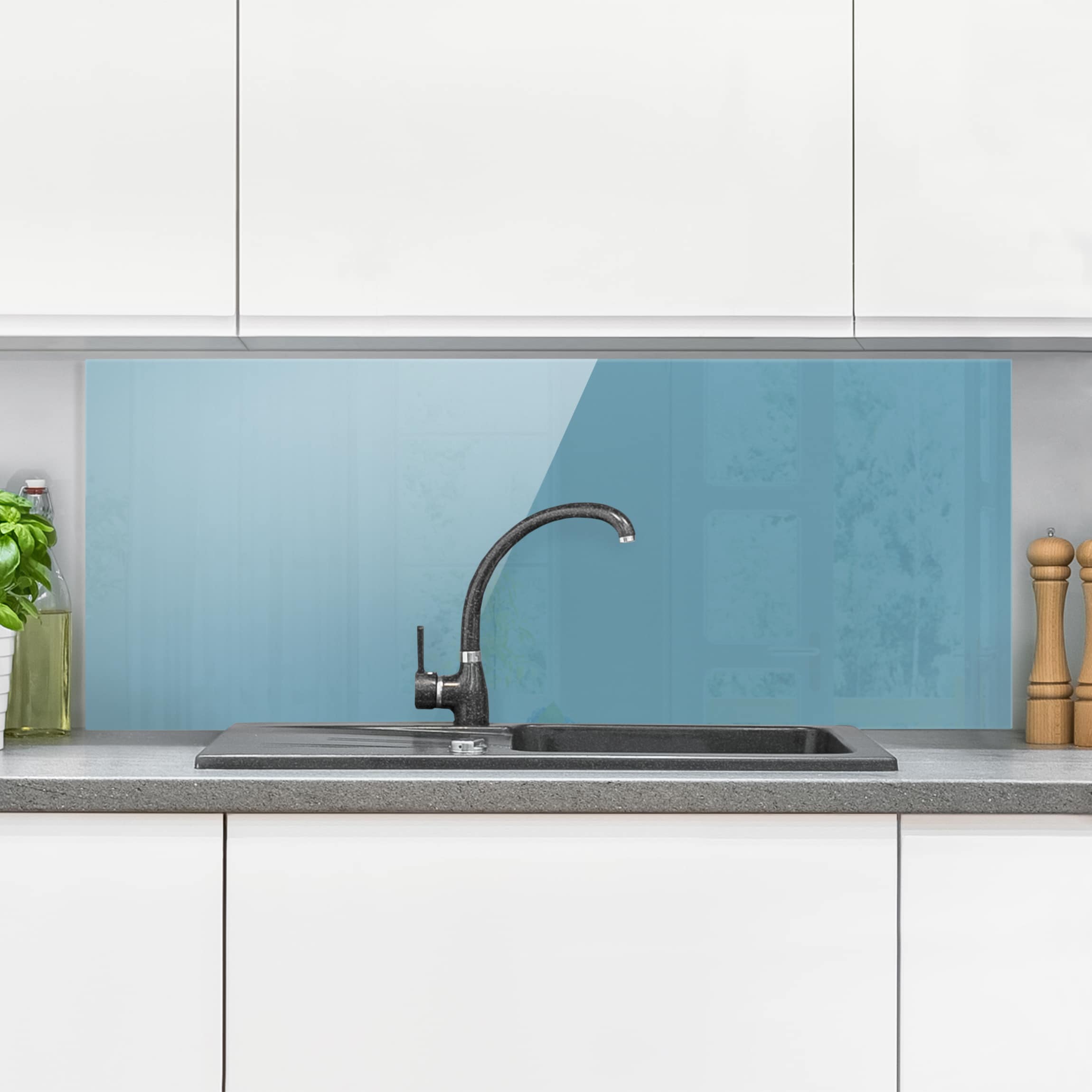 Glas Spritzschutz Meerblau