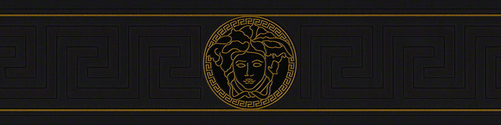 Metallic Mustertapete Versace wallpaper Versace 3 Greek in Metallic Schwarz - 935224