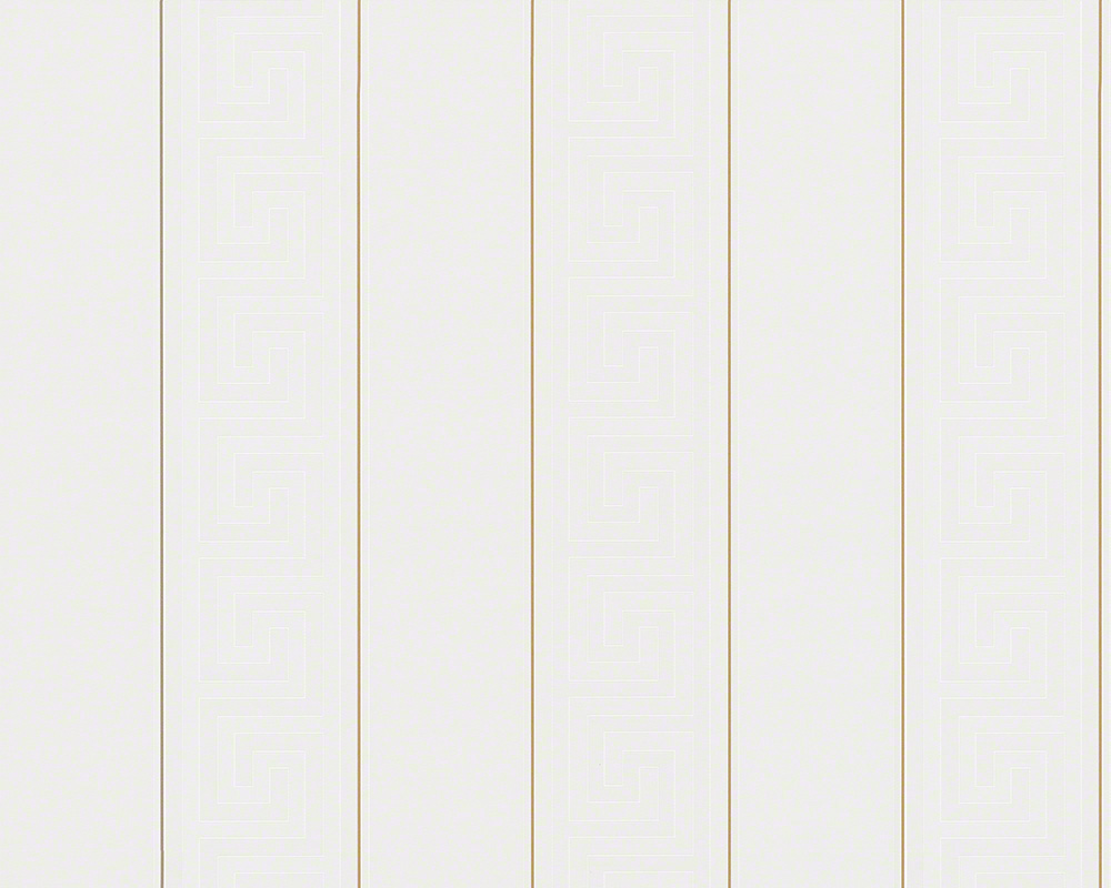 Metallic Mustertapete Versace wallpaper Versace 3 Greek in Metallic Weiß - 935241