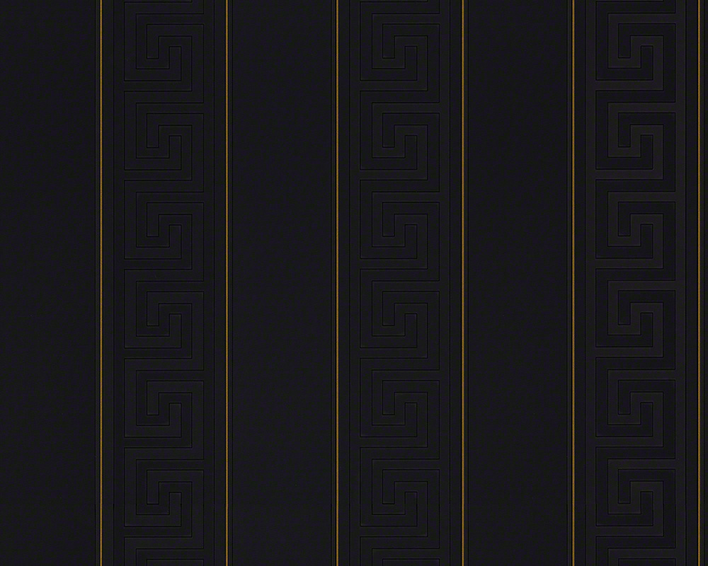 Metallic-Tapete Versace wallpaper Versace 3 Greek in Metallic Schwarz - 935244