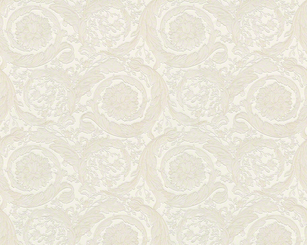 Metallic-Tapete Versace wallpaper Versace 3 Barocco Flowers in Creme Metallic - 935832
