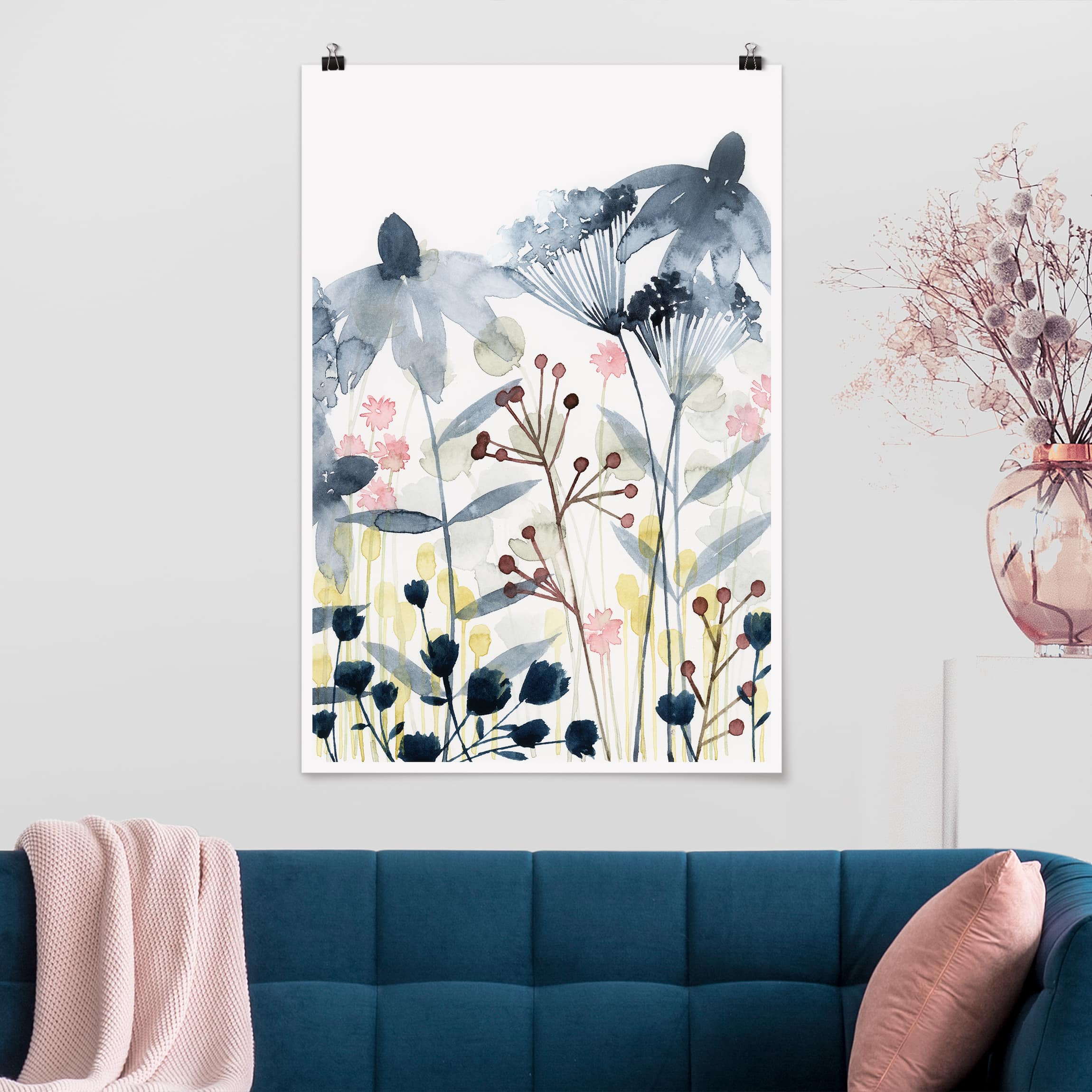 Poster - Hochformat Wildblumen Aquarell II