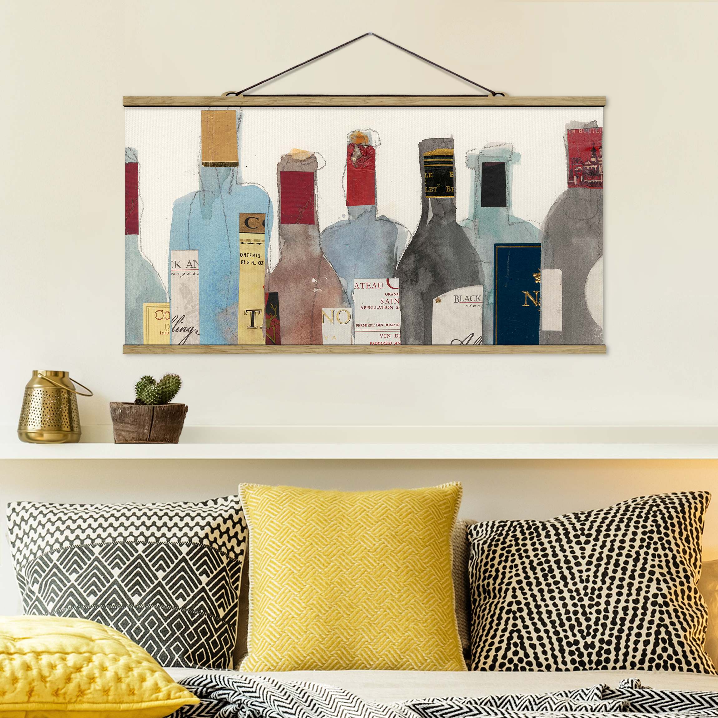 Stoffbild Küche mit Posterleisten - Querformat Wein & Spirituosen II