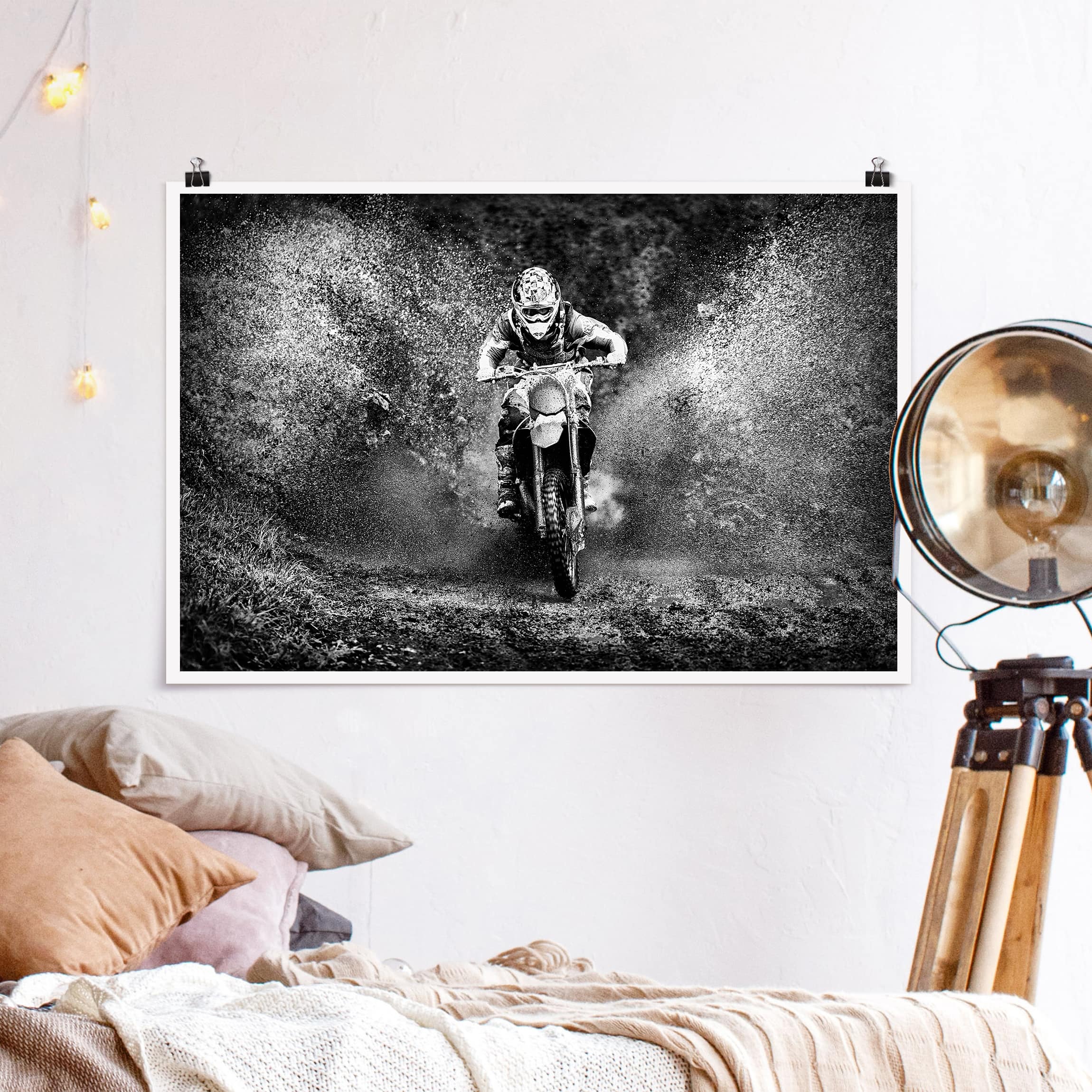Poster - Querformat Motocross im Schlamm
