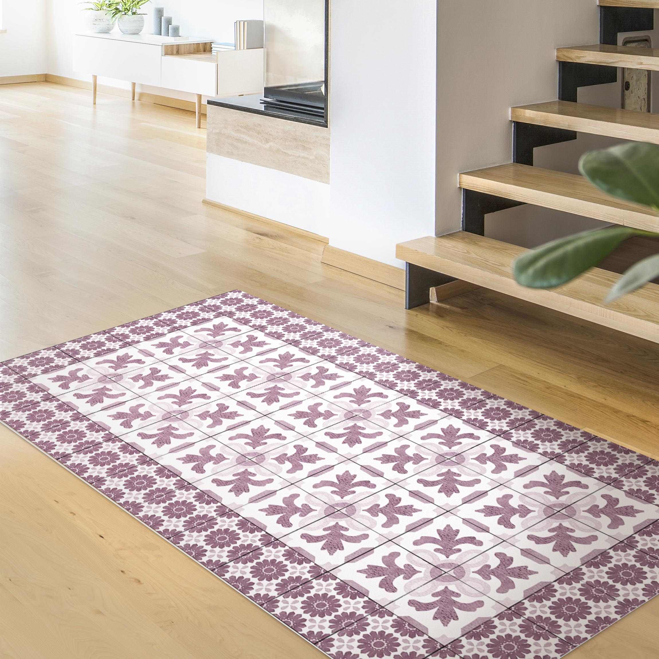Vinylteppich Marokkanische Fliesen mit Ornamenten mit Fliesenrahmen