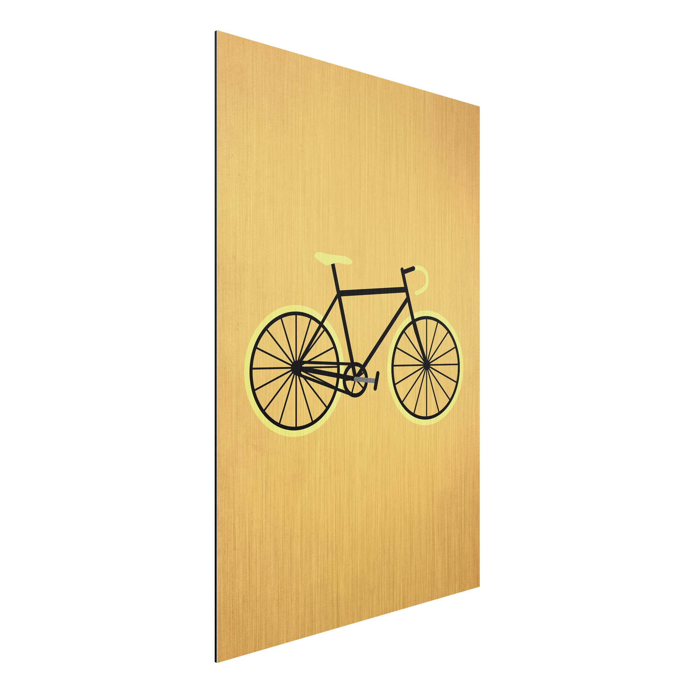 Alu-Dibond Bild Fahrrad in Gelb