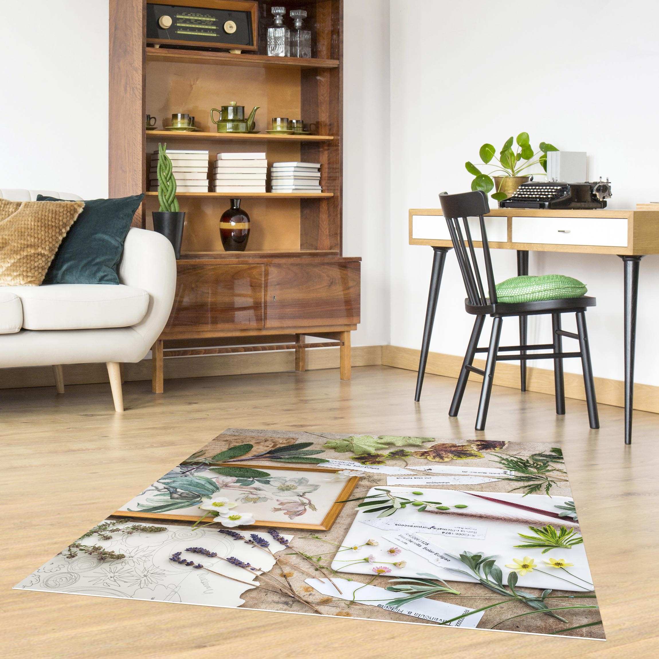 Vinylteppich Blumen und Gartenkräuter Vintage