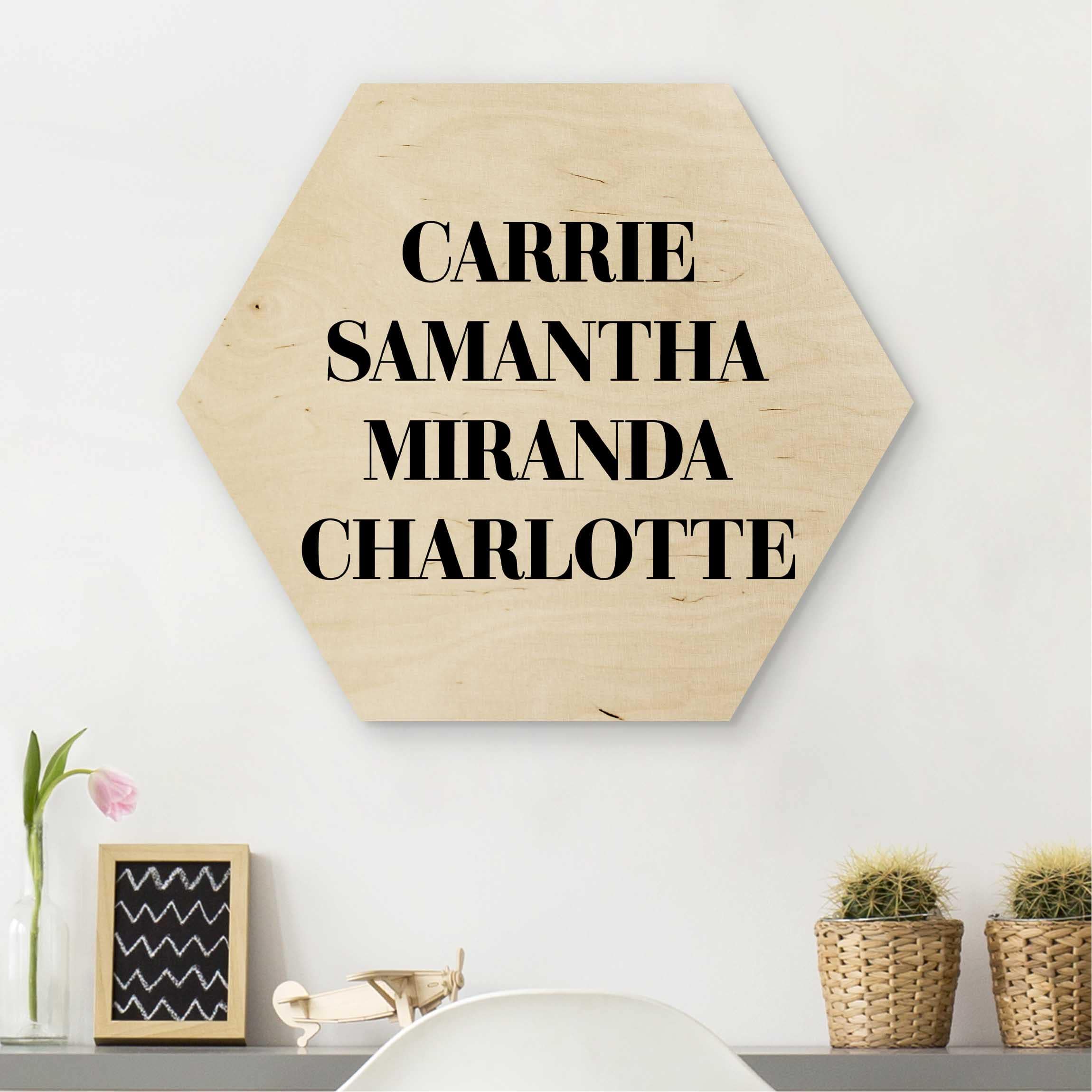 Hexagon-Holzbild Lieblingsserien - Sex and the City