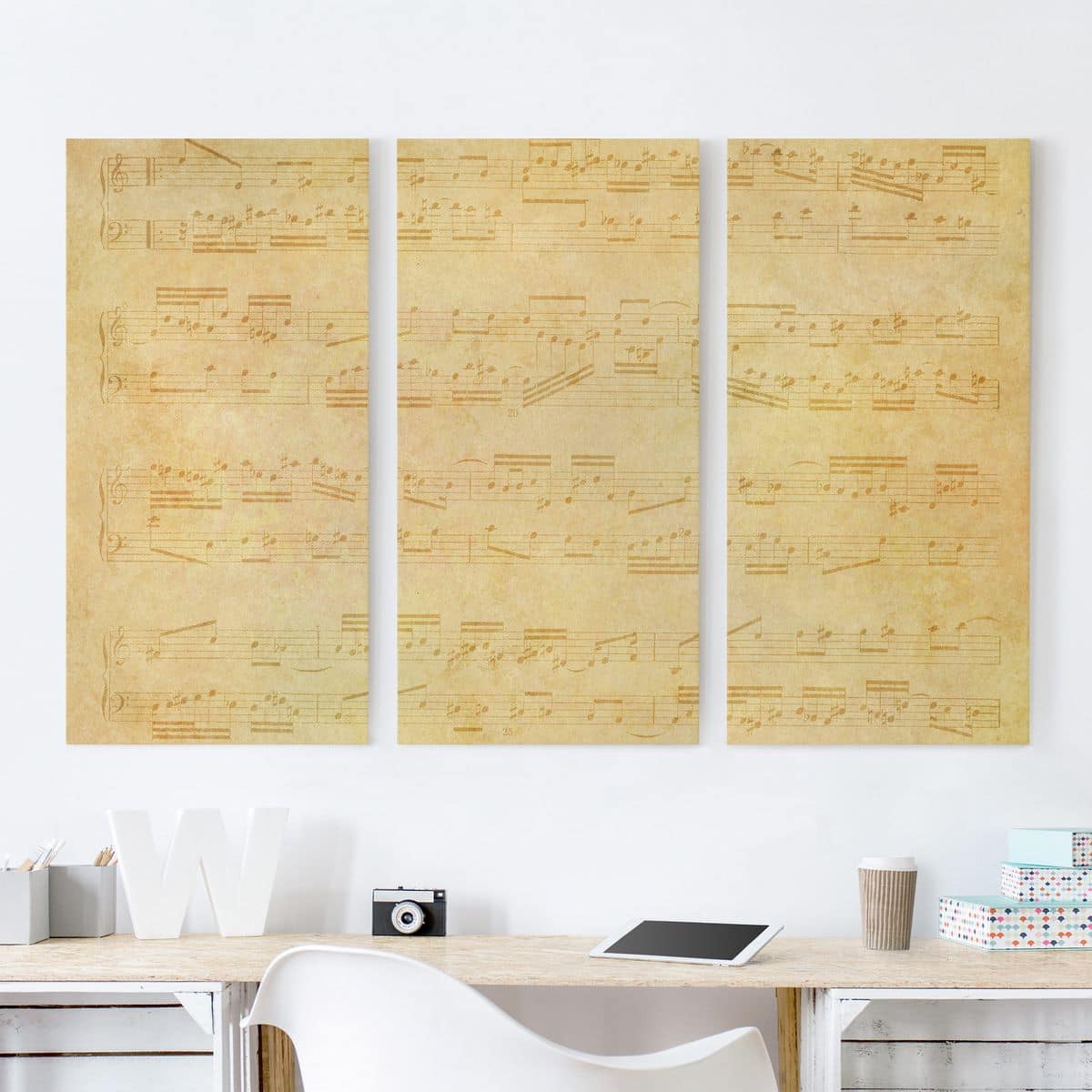 3-teiliges Leinwandbild - Querformat Die Musik vergangener Tage