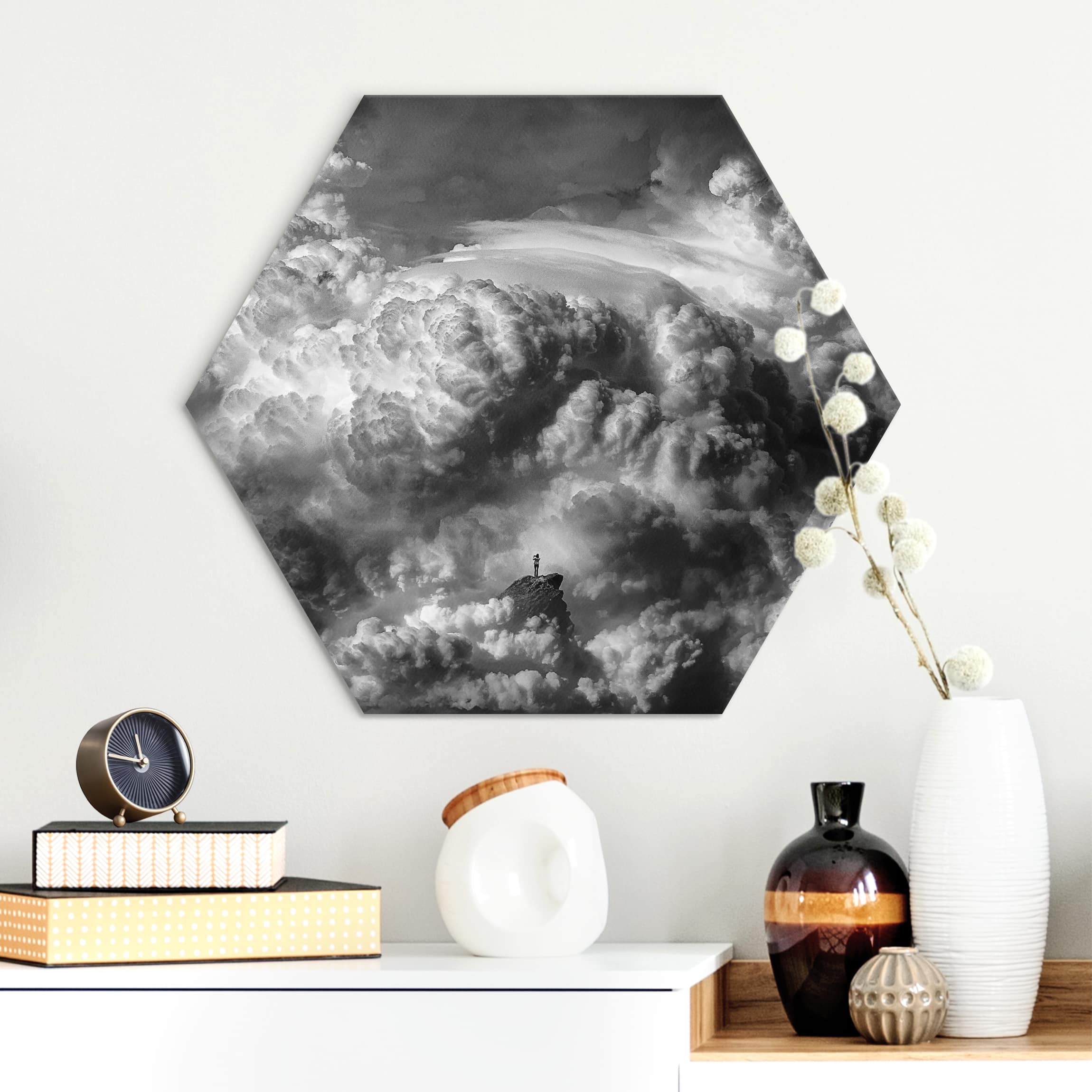 Hexagon-Alu-Dibond Bild Ein Sturm zieht auf