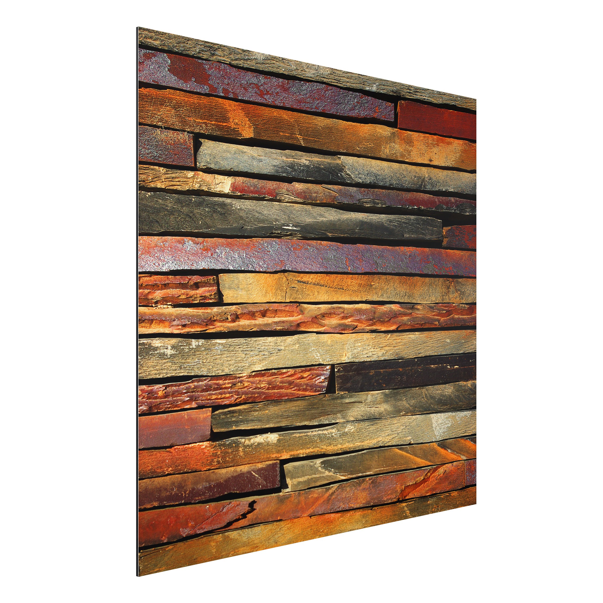 Alu-Dibond Outdoor Bild Bretterstapel