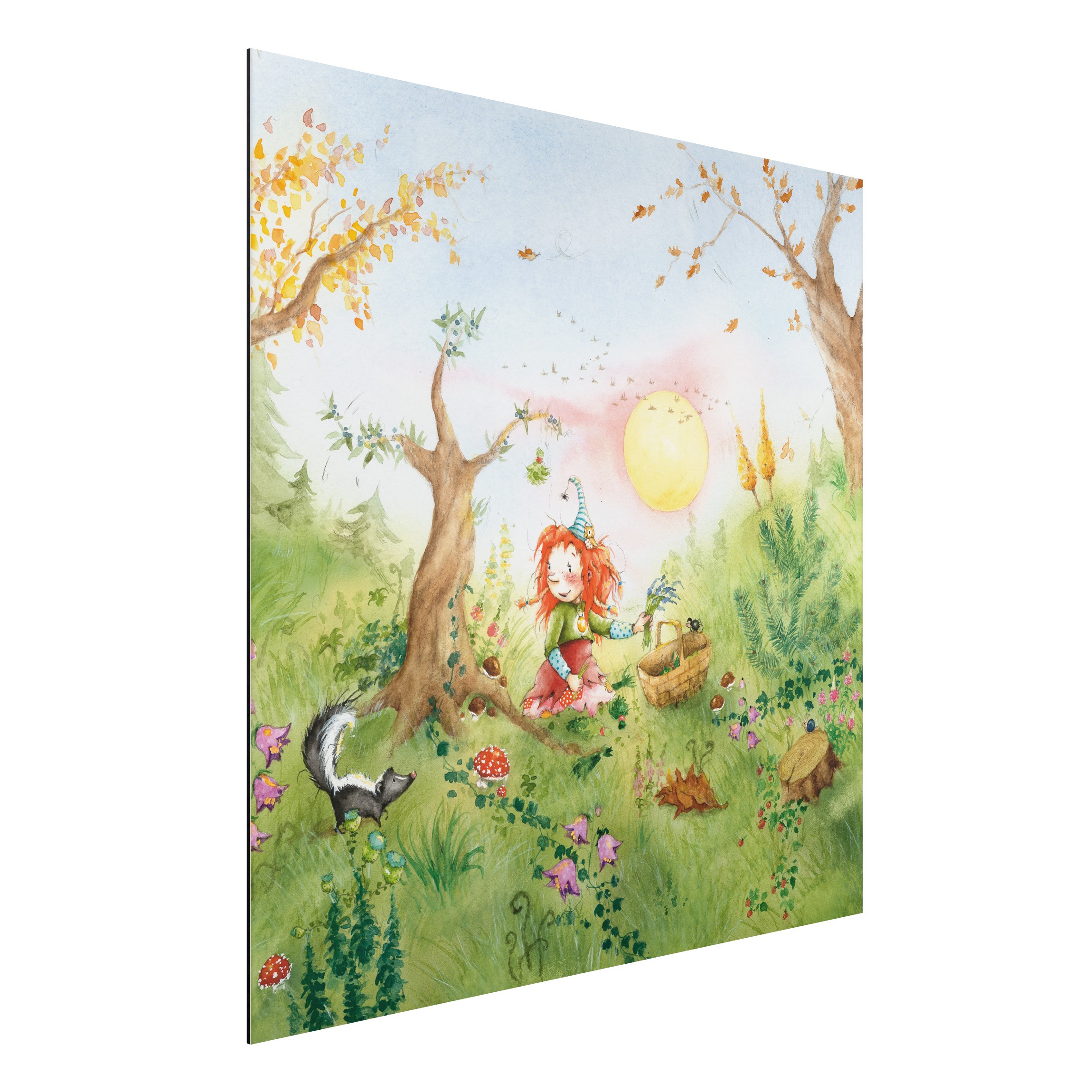 Alu-Dibond Outdoor Bild Frida sammelt Kräuter