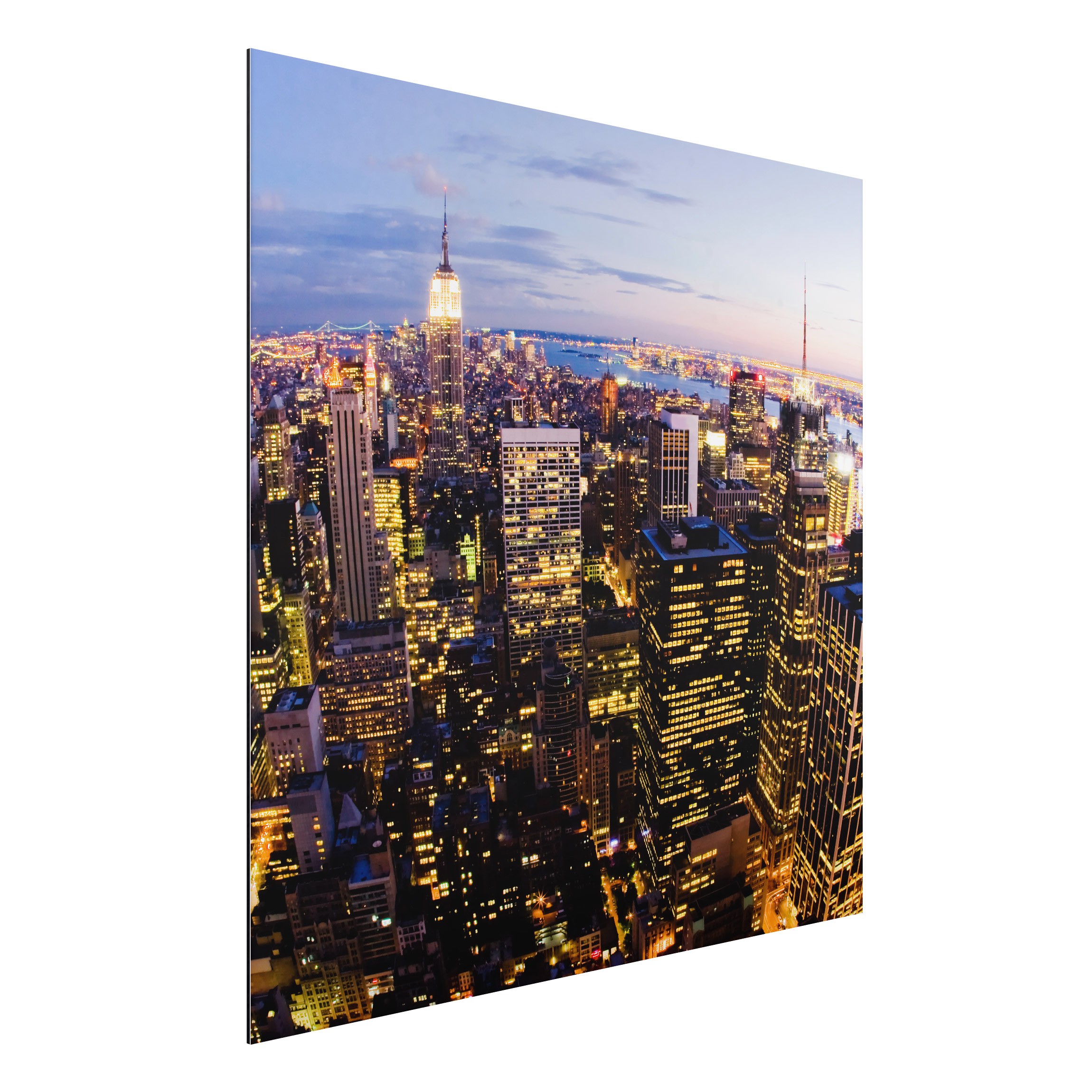 Alu-Dibond Outdoor Bild New York Skyline bei Nacht