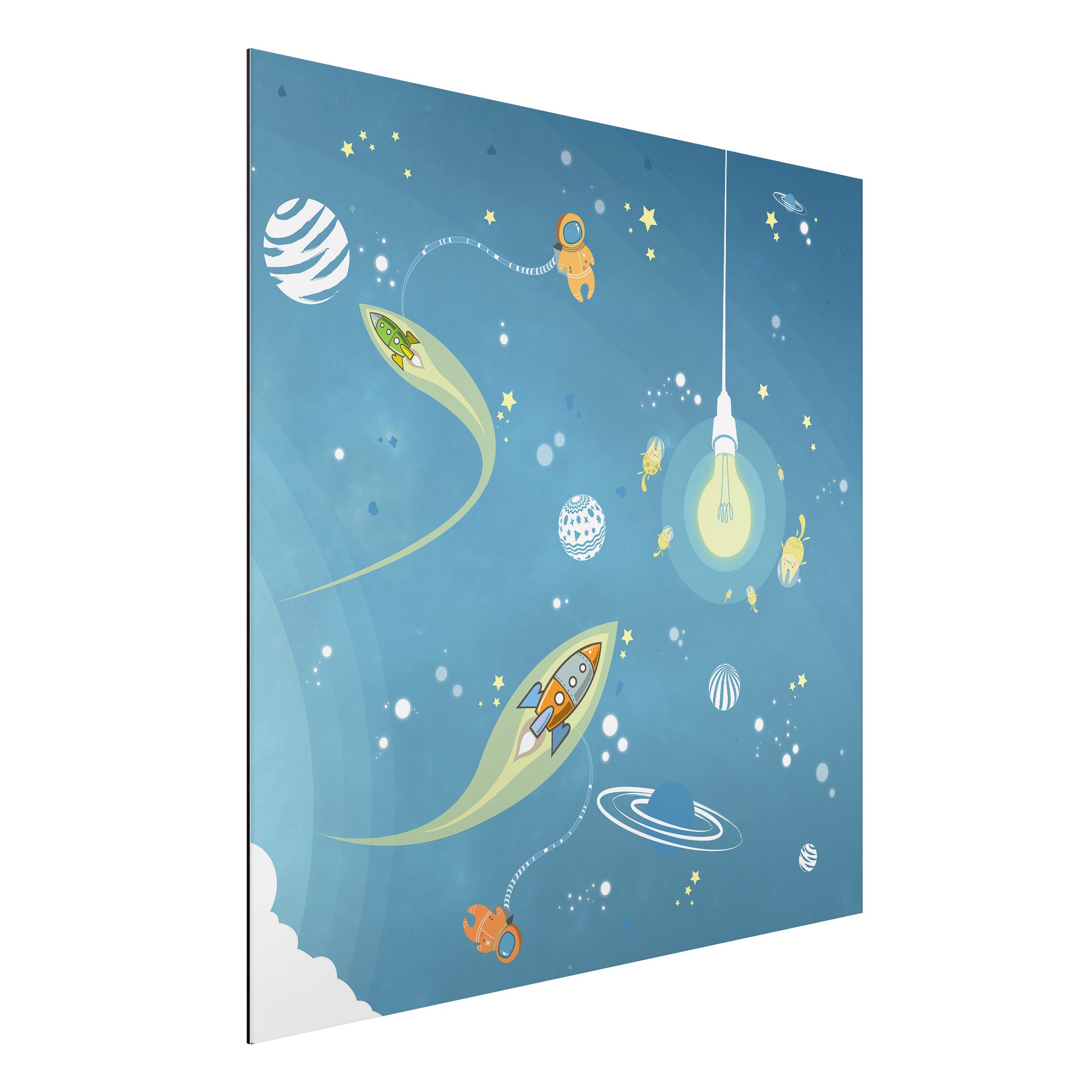 Alu-Dibond Outdoor Bild Buntes Weltraumtreiben