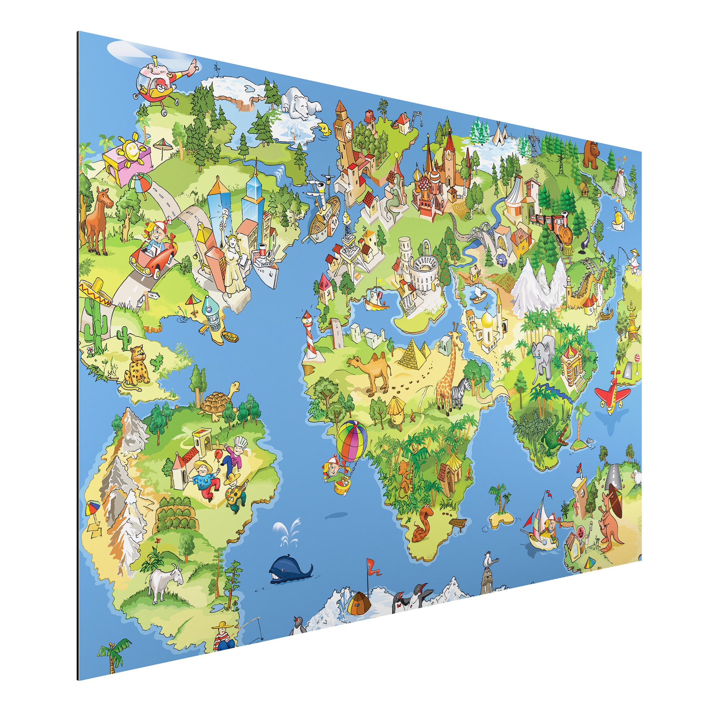 Alu-Dibond Outdoor Bild Great and Funny Worldmap