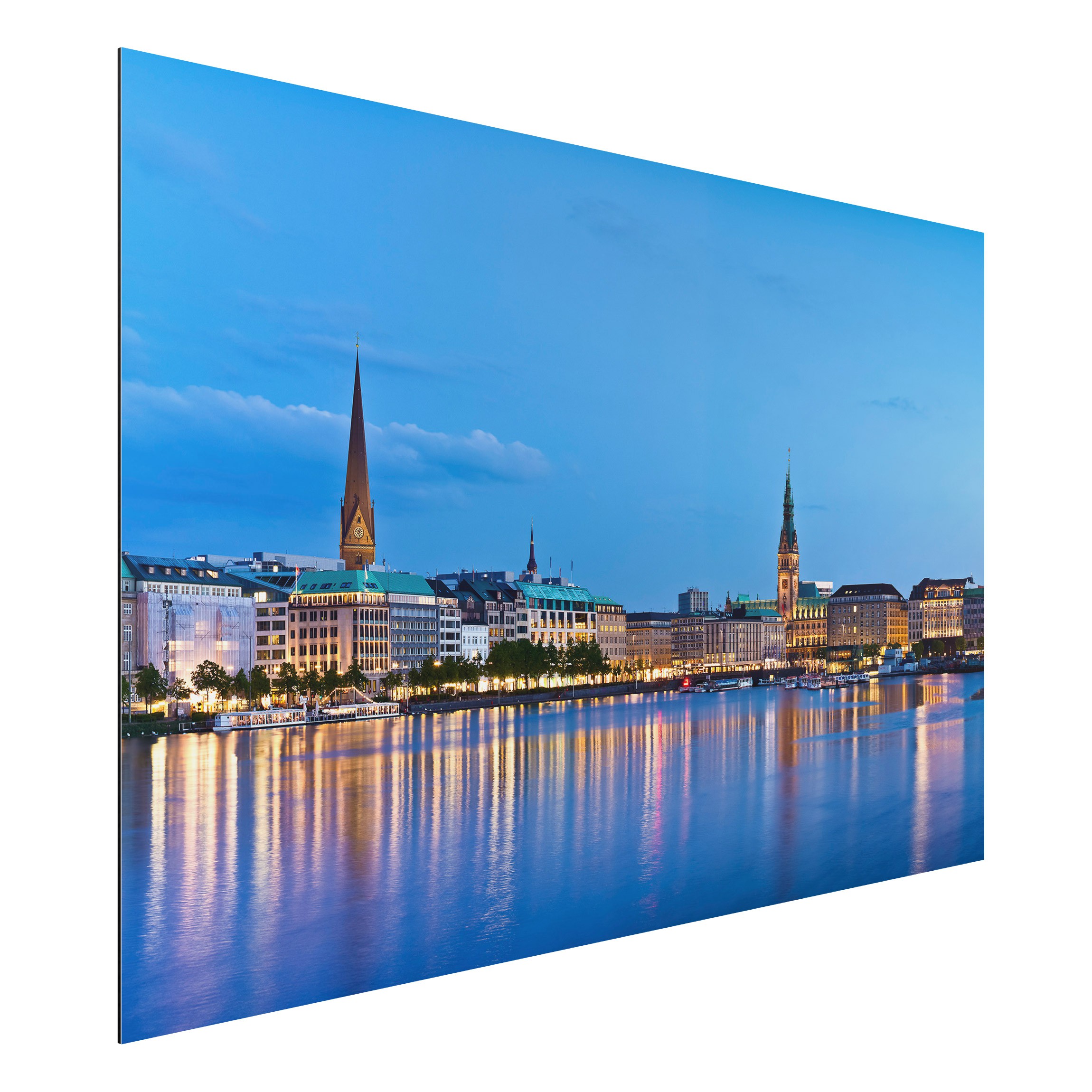 Alu-Dibond Outdoor Bild Hamburg Skyline
