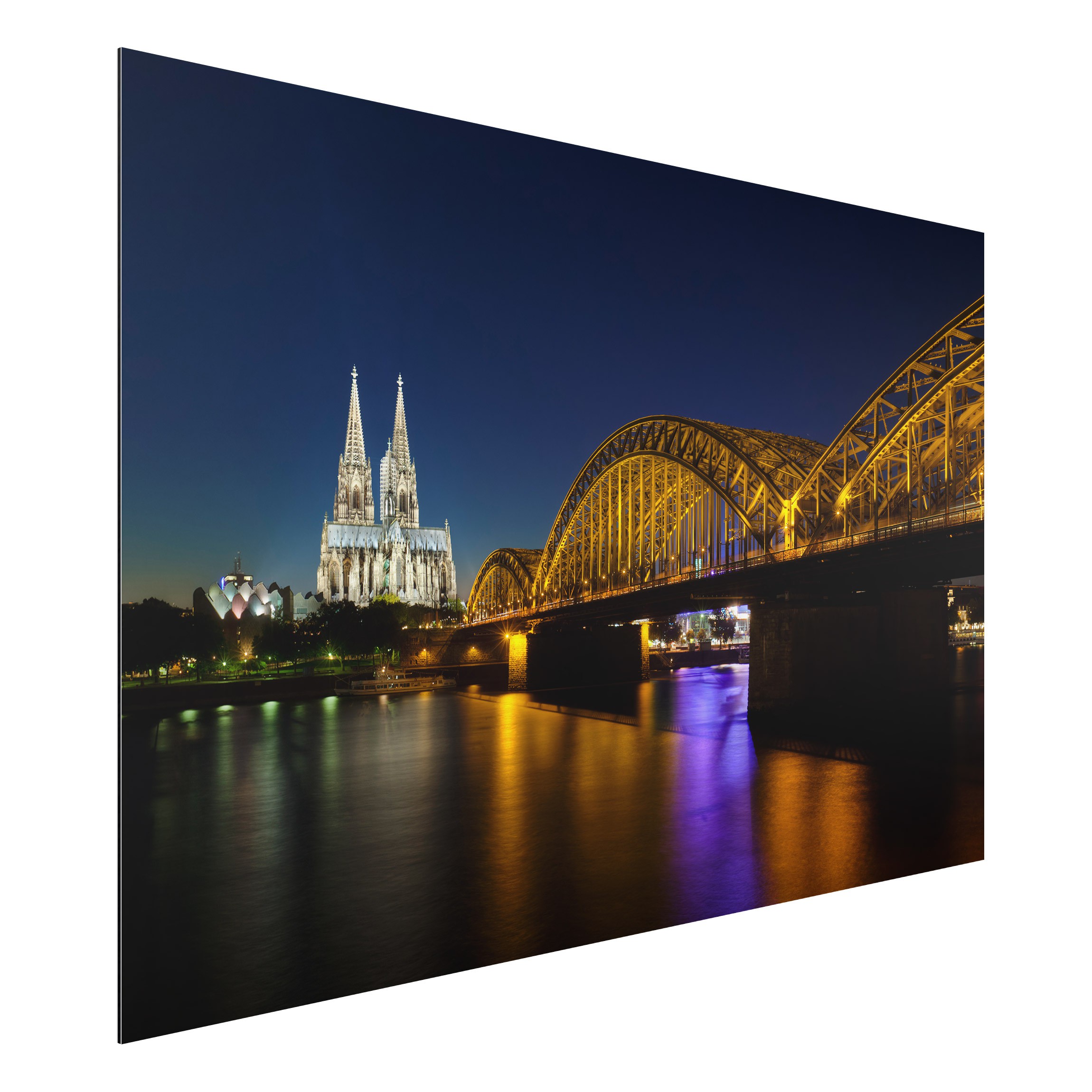 Alu-Dibond Outdoor Bild Köln bei Nacht