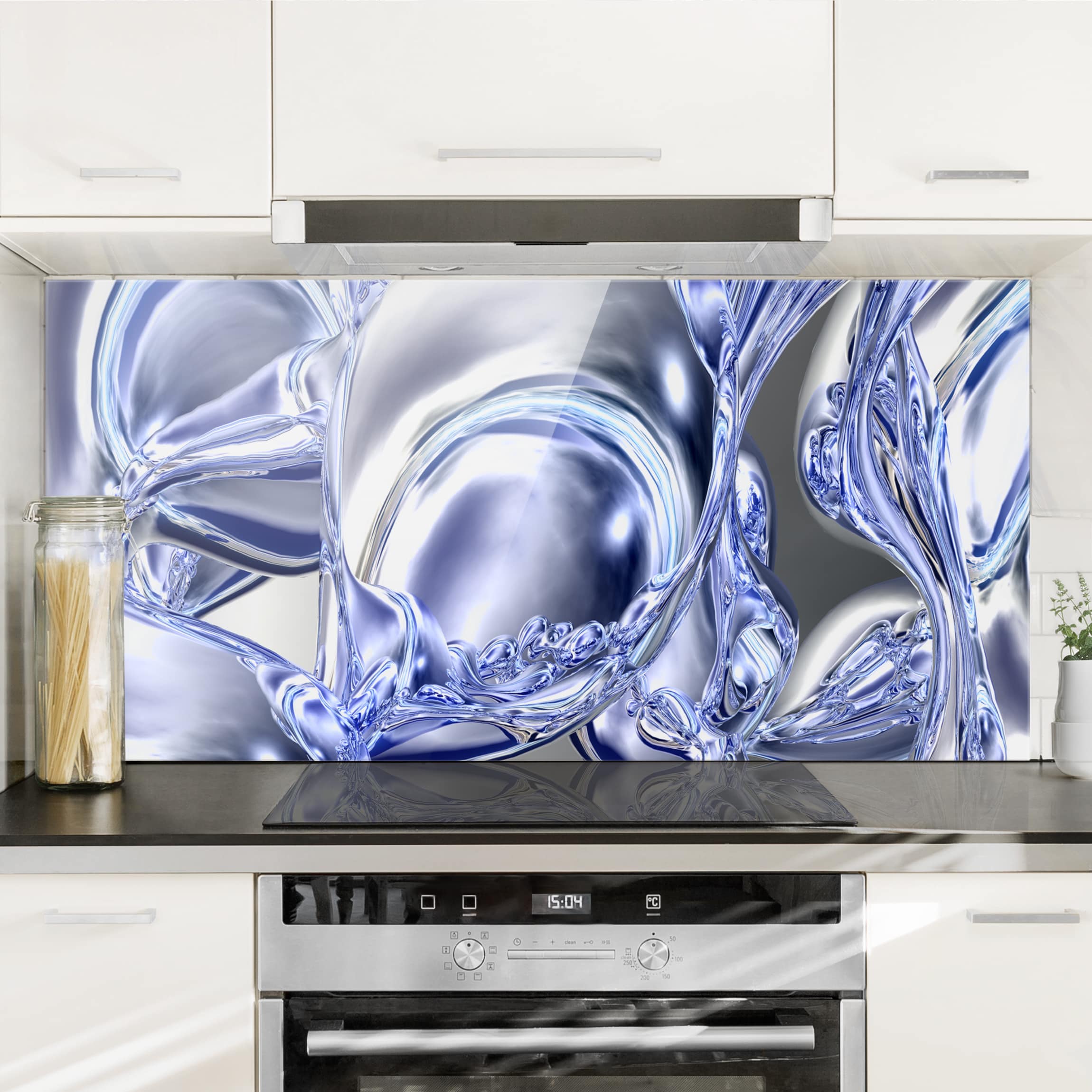 Glas Spritzschutz - Querformat 2:1 Liquid Smoke