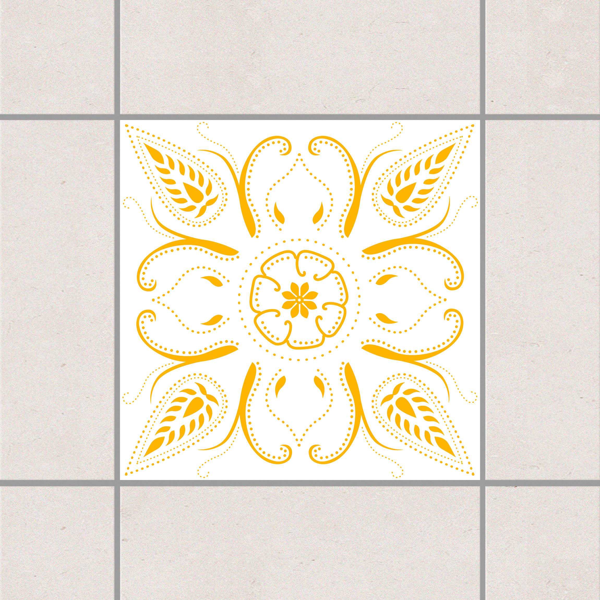 Fliesenaufkleber Bandana White Melon Yellow Gelb