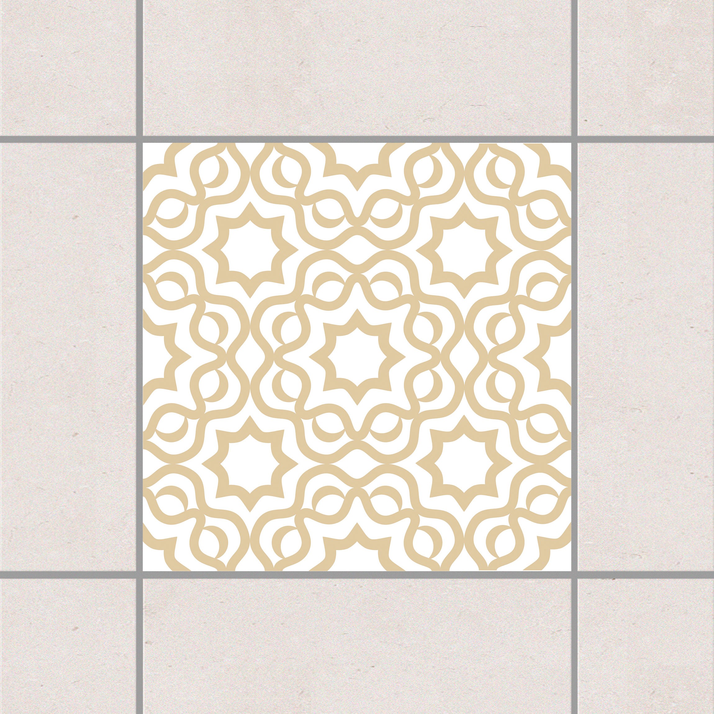 Fliesenaufkleber Islamic White Light Brown Braun