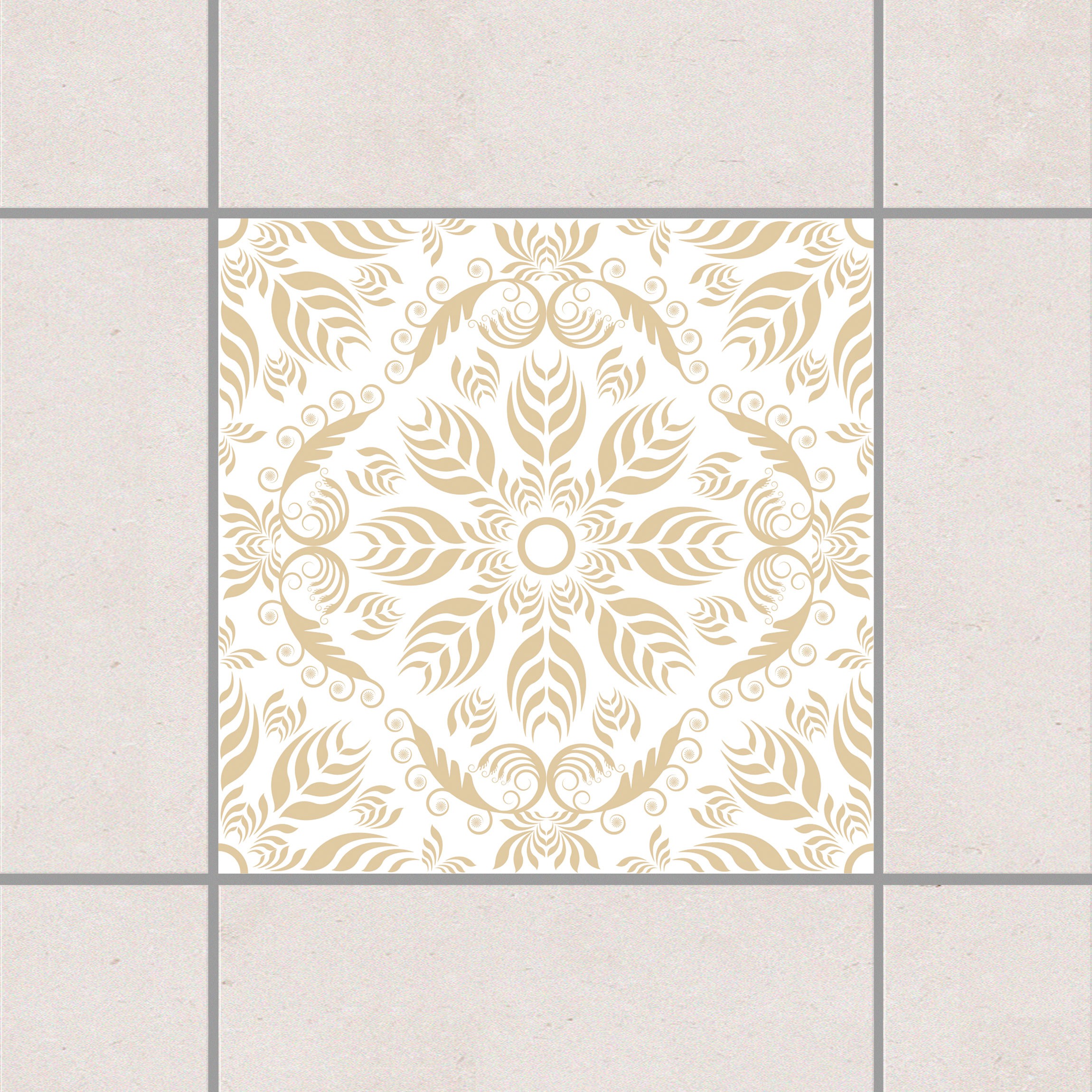 Fliesenaufkleber Rosamunde White Light Brown Braun