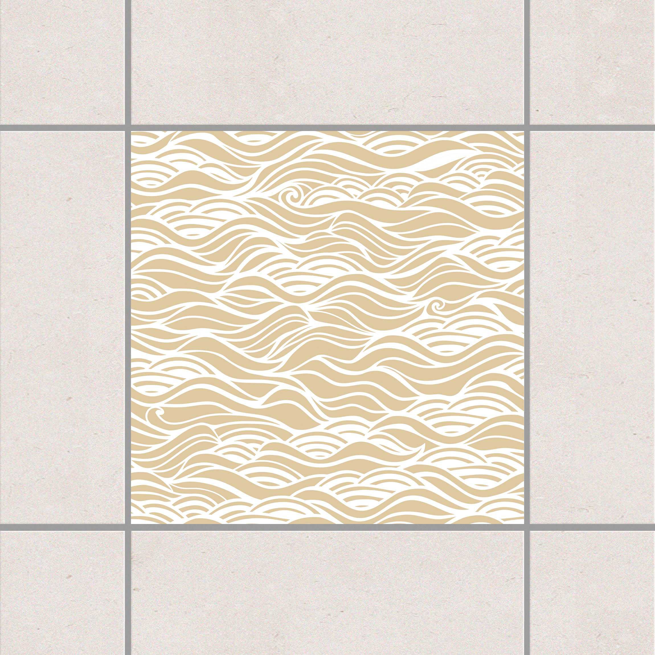 Fliesenaufkleber Sie träumten von zarten Wellen am Meer Light Brown Braun