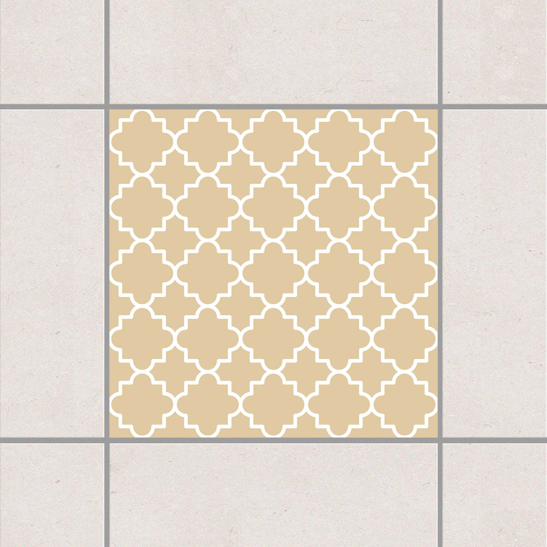 Fliesenaufkleber Traditional Quatrefoil Light Brown Braun