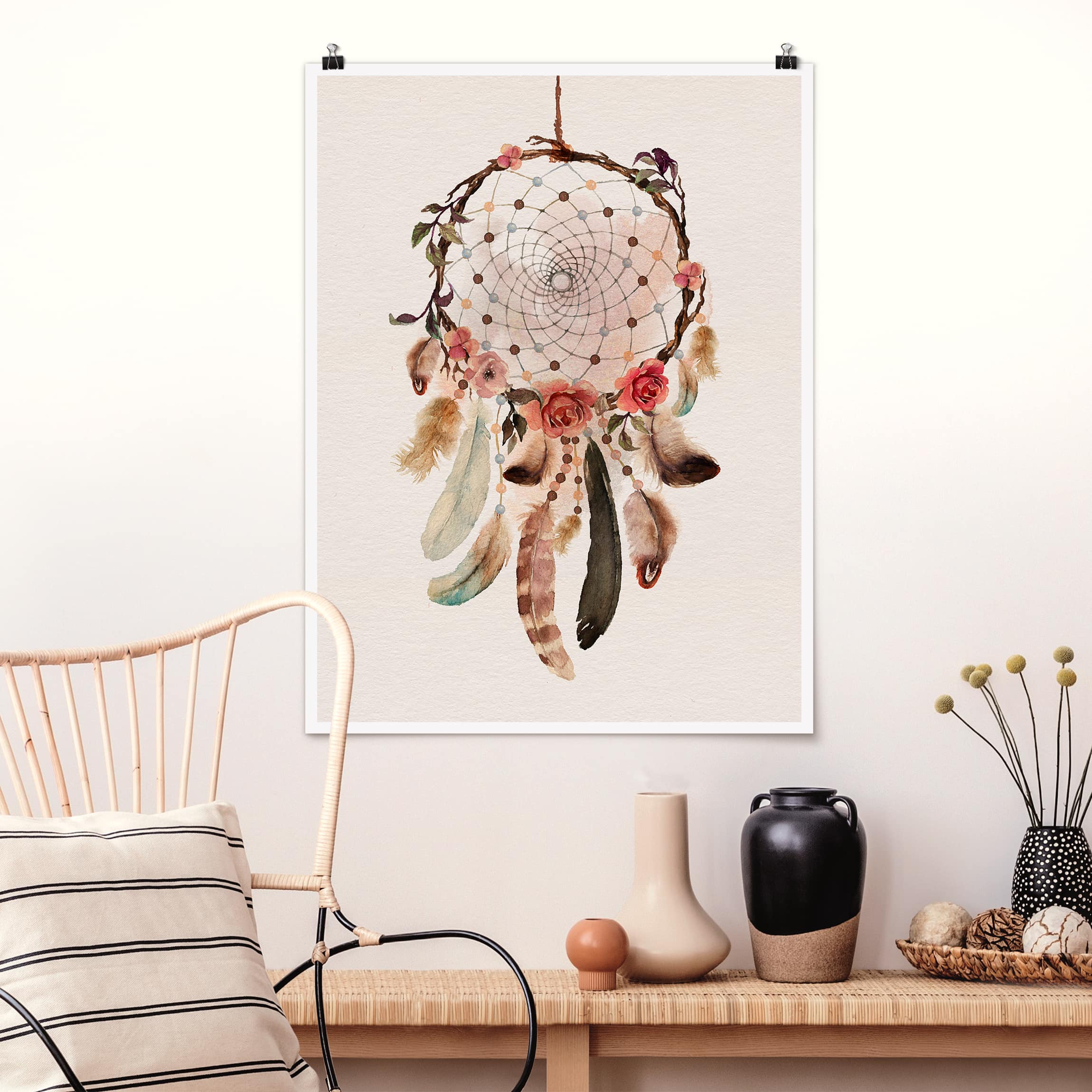 Poster - Hochformat Traumfänger mit Perlen