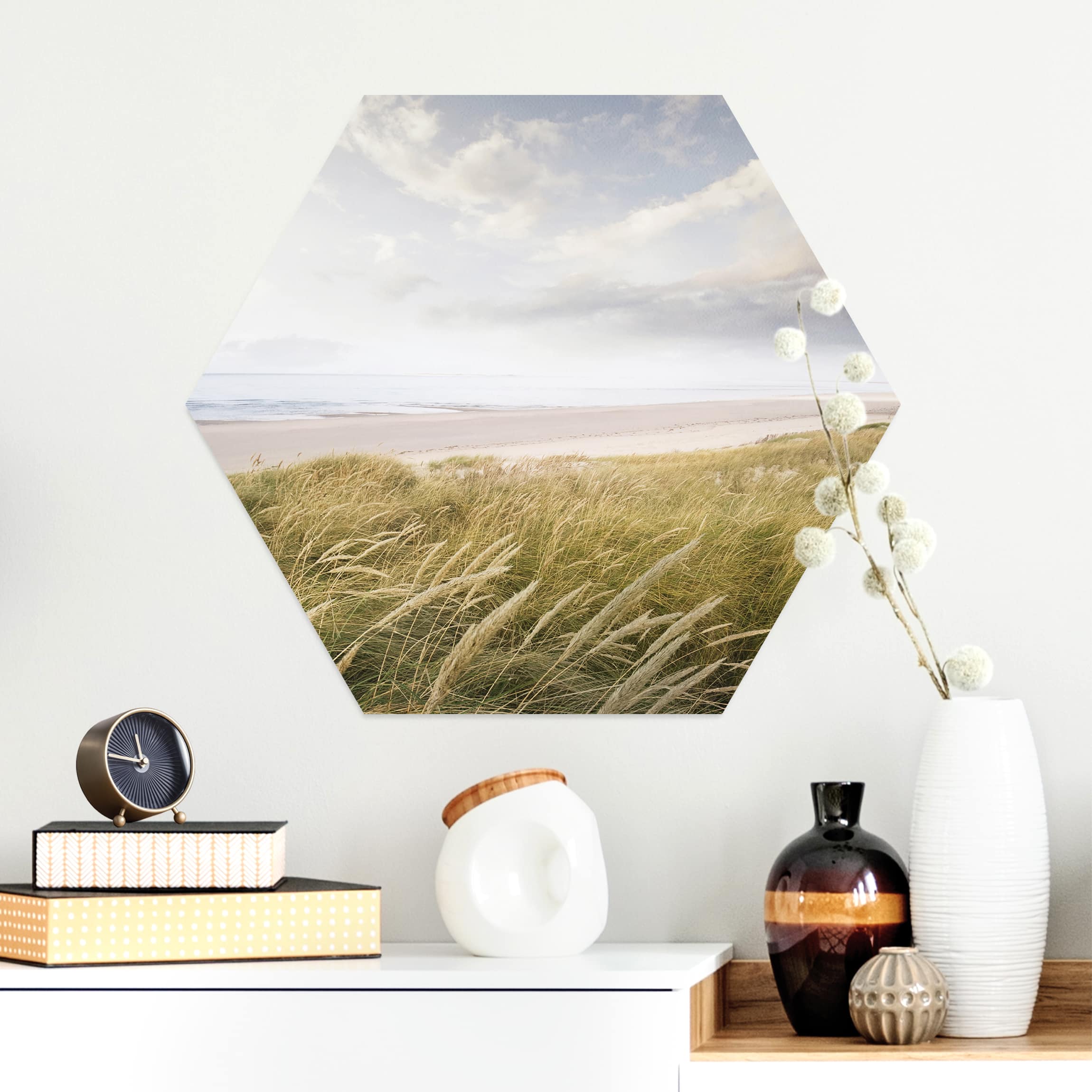 Hexagon-Alu-Dibond Bild Dünentraum