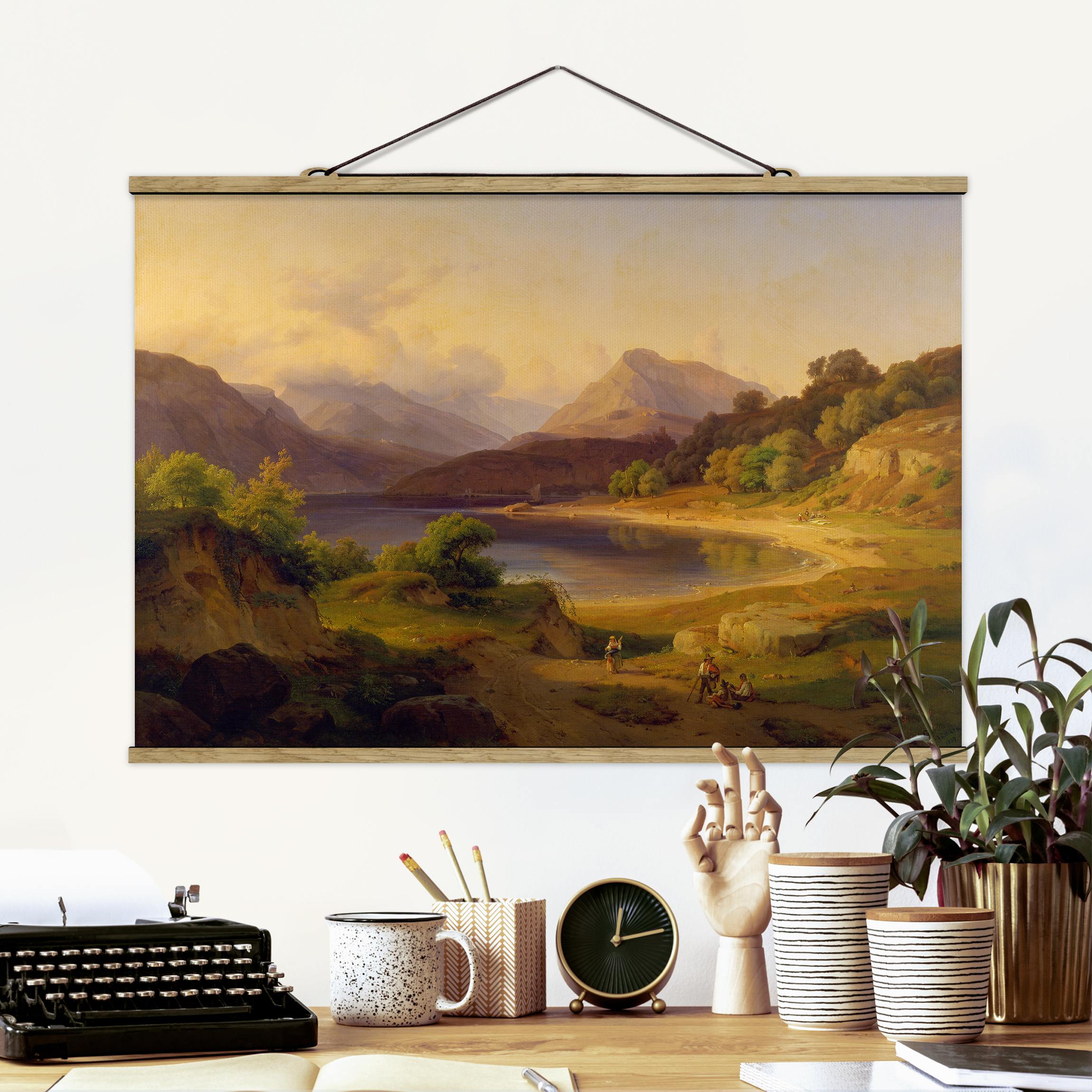 Stoffbild mit Posterleisten Louis Gurlitt - Nördlicher Teil des Gardasees